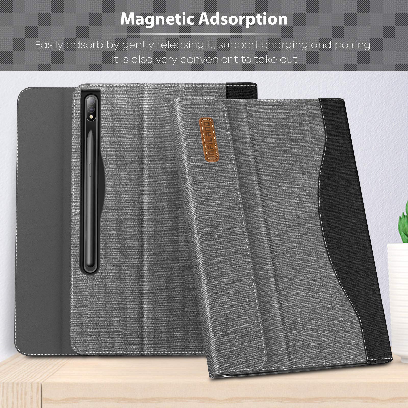 Amazon.com: INFILAND Galaxy Tab S8+/ S8 Plus/ S7+/ S7 Plus Case,  Multi-Angle Business Folio Cover Built in Pocket Fit Samsung Galaxy Tab  S8+/ S7+ SM-X800/X806/T970/T975/T976 Tablet [Auto Wake/Sleep], Gray :  Electronics