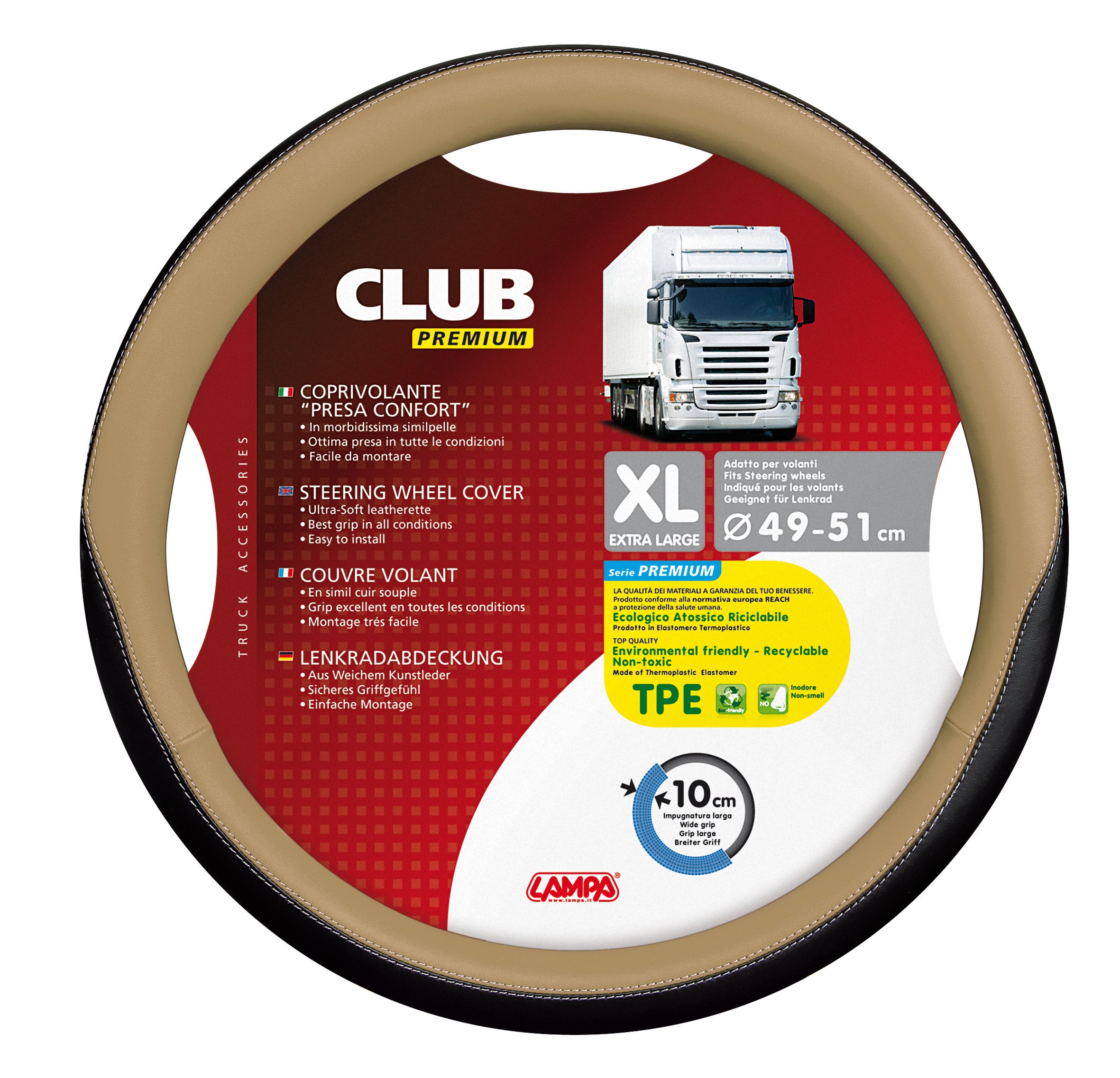 LAMPA 98916 Premium Club Steering-XL, Steering Wheel Cover Car Accessory