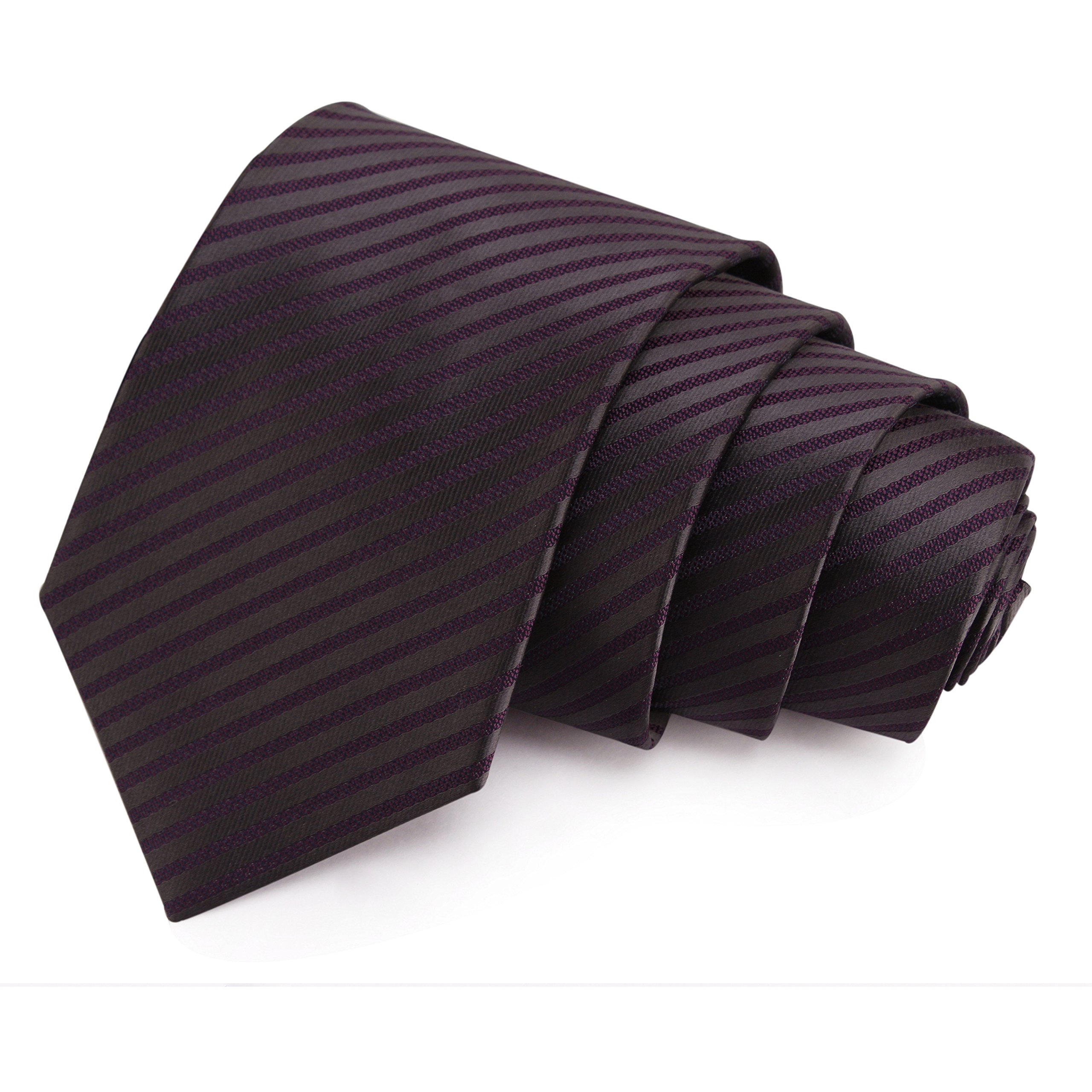 peluche Marvy Dark Grey & Dark Purple Colored Microfiber Necktie for Men-picture-39