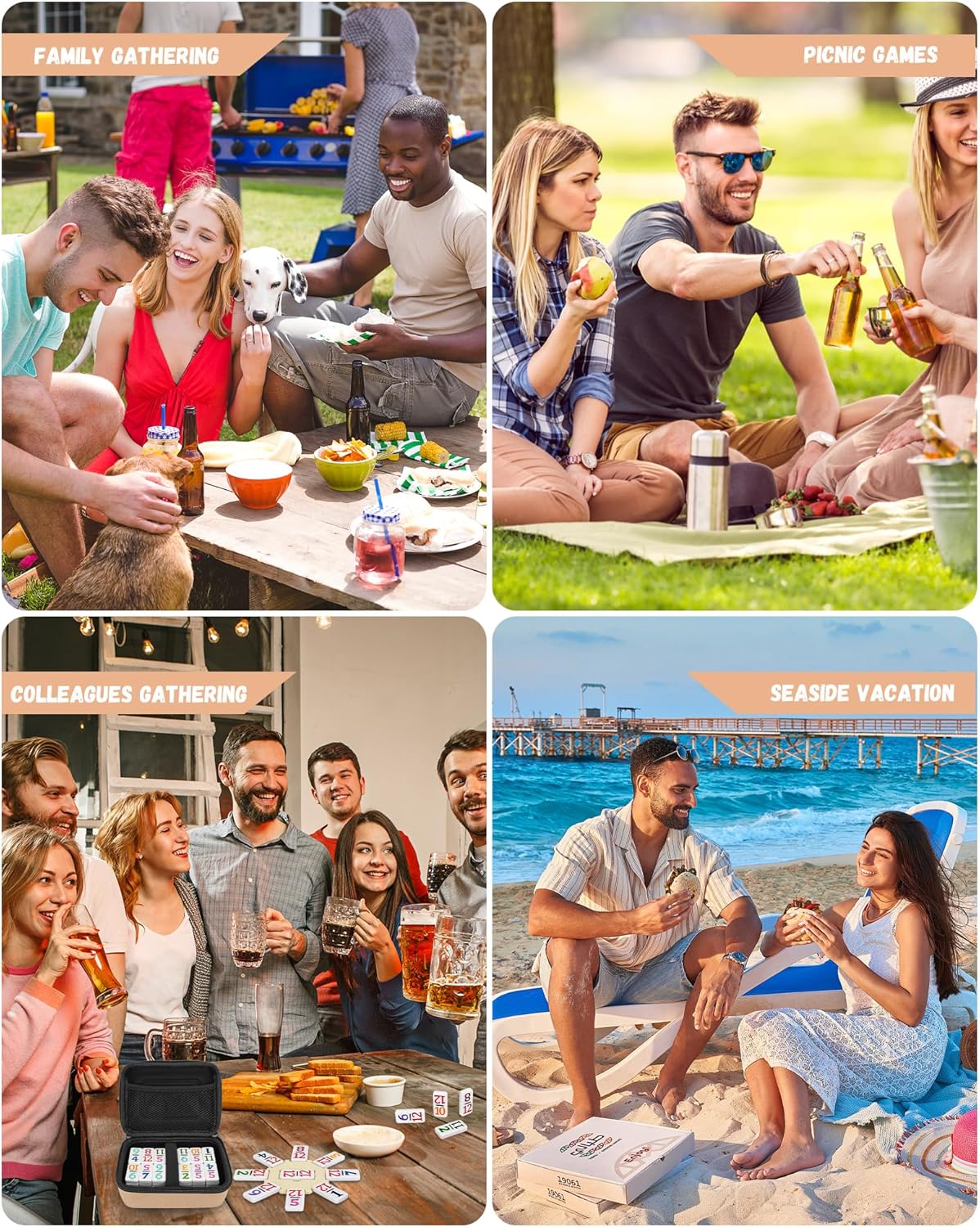 KAILE Mexican Train Dominoes Set with Numbers, Double 12 Dominoes Set, 91 Tiles Colored Dominoes Train Games for Family Night, Travel, Party