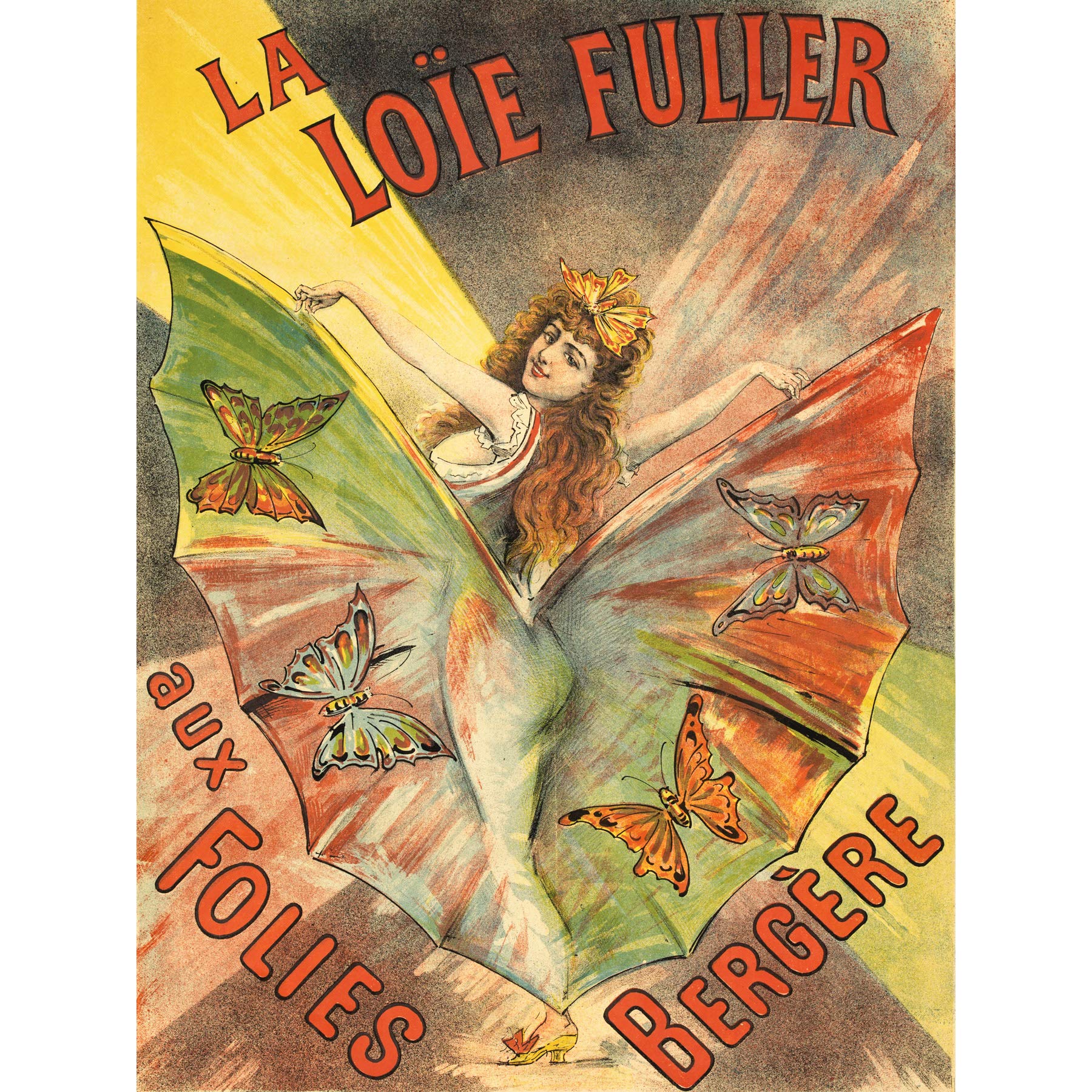 Pal Singer Loie Fuller Folies Bergere Show Advert Large Wall Art Print Canvas Premium Mural
