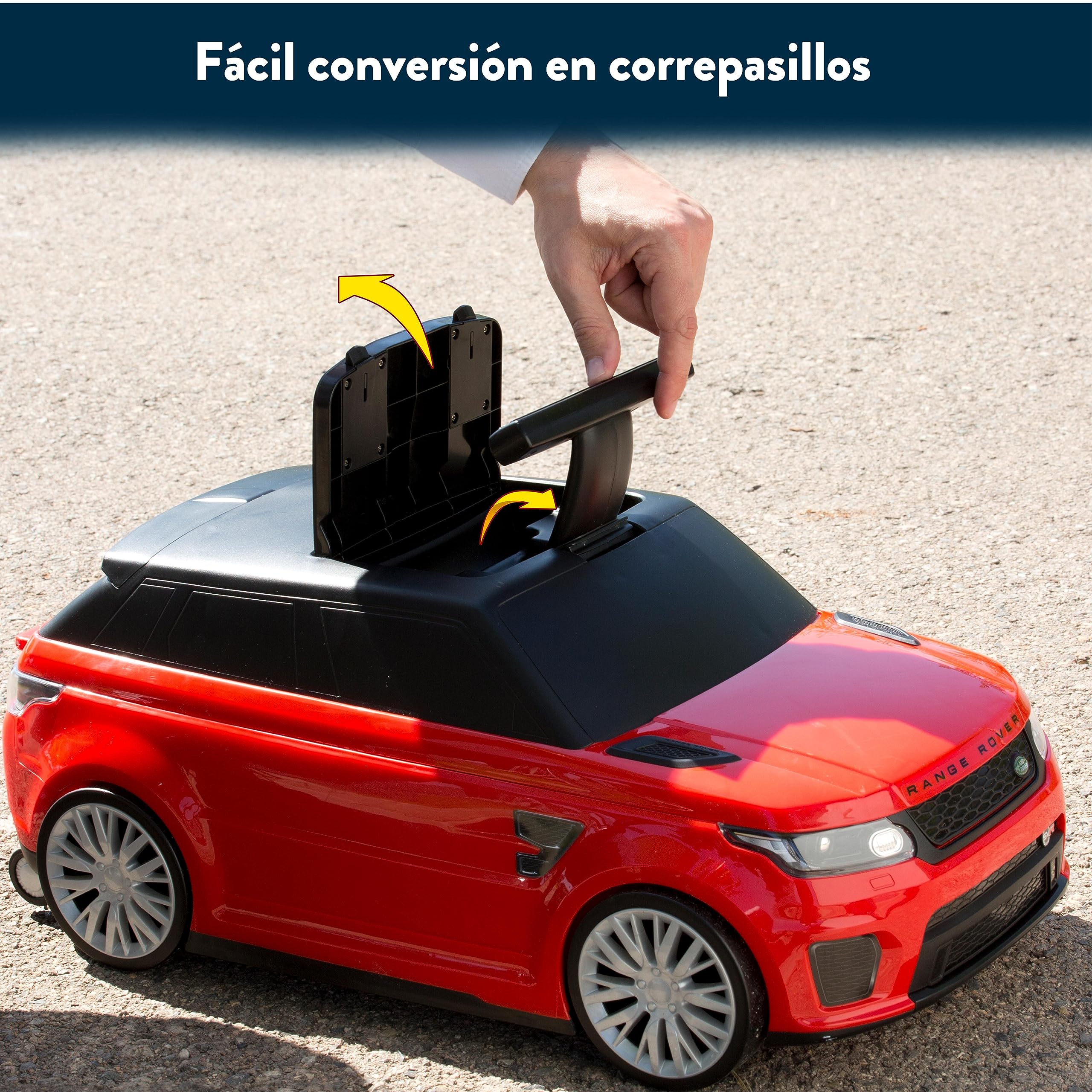 FEBER Range Rover Foot to Floor and Suitcase 2 en 1 Maleta Infantil para Viajes Coche Correpasillos Rojo