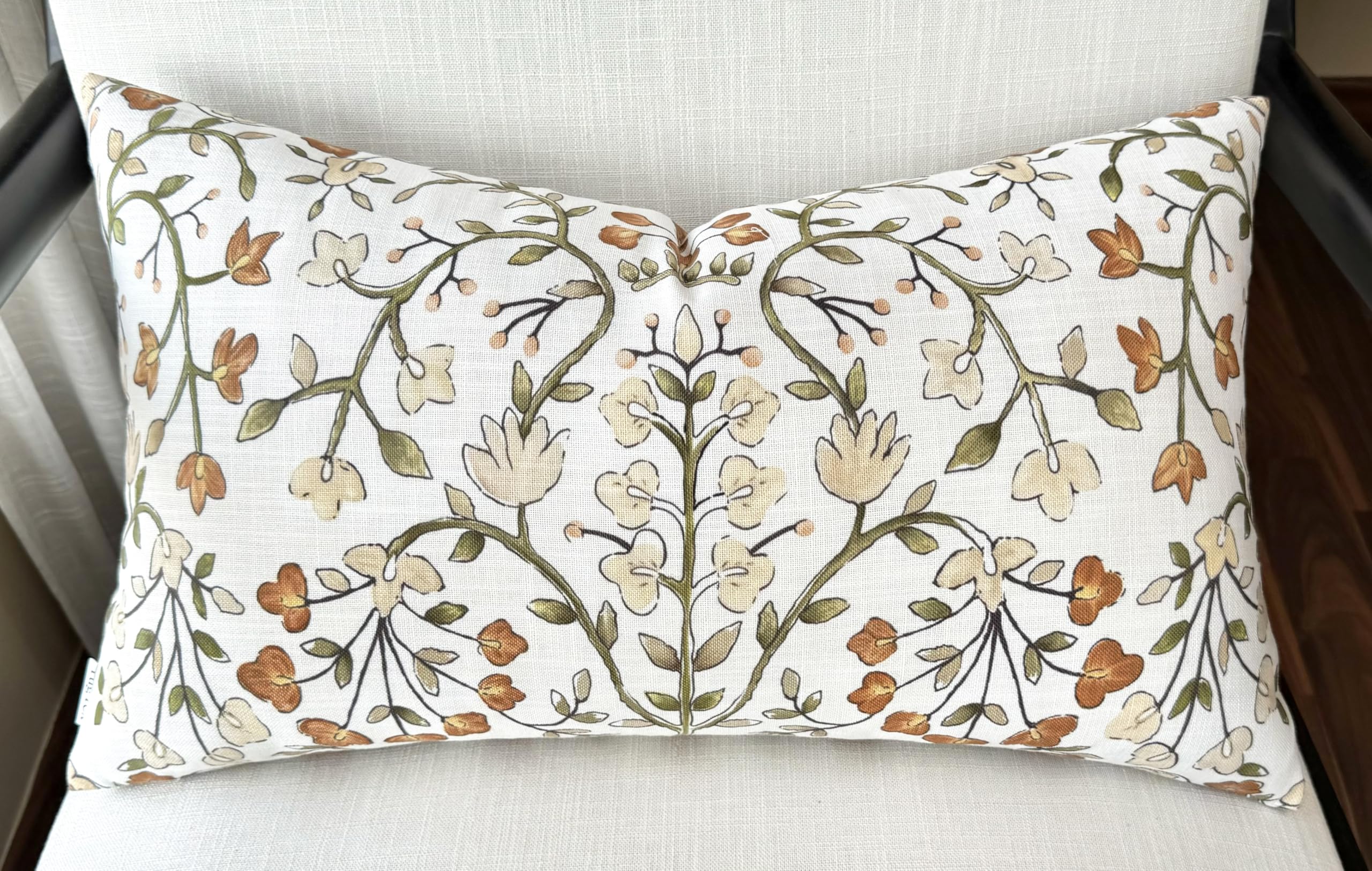 Amazon.com: YugTex Burnt Orange Vine Floral Print Lumbar Pillow