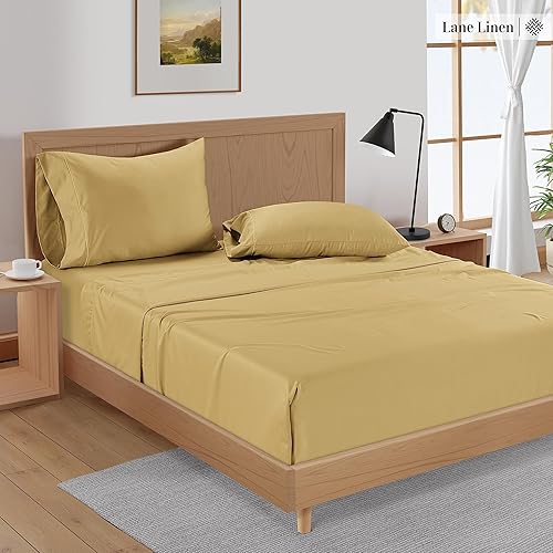 Miniatura 4 de LANE LINEN Juego de sábanas de bambú tamaño matrimonial, sábanas de 100 % rayón de bambú, juego de sábanas lujosamente suaves, transpirables y