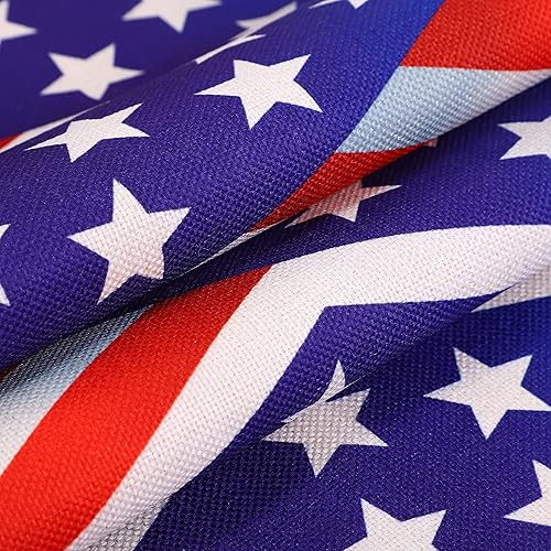 Miniatura 6 de Strips and Stars - Camino de mesa patriótico para el Día de la Independencia, 4 de julio, 13 x 72 pulgadas, mezcla de lino y algodón, a rayas y