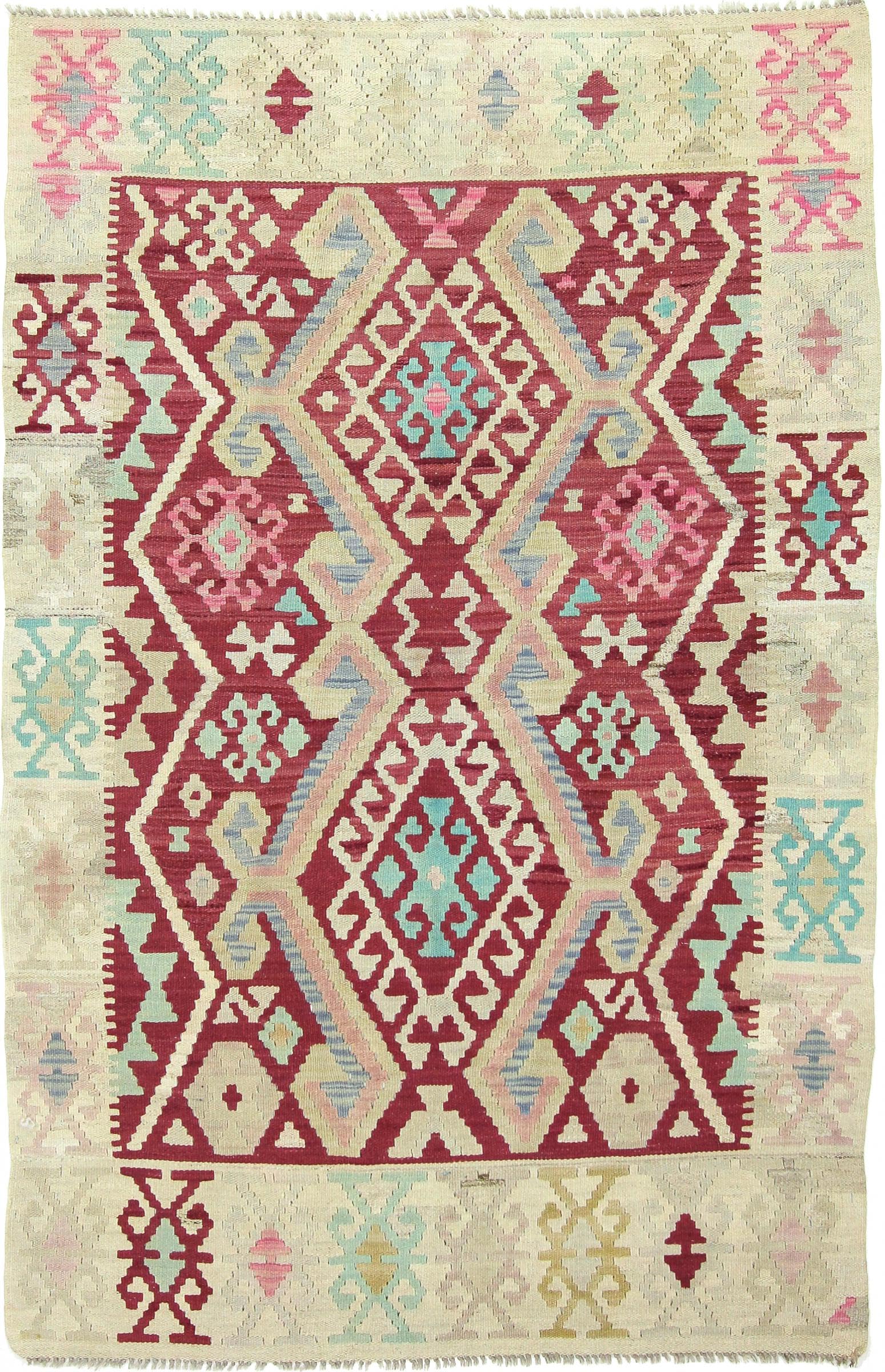 Tapis d'Orient Kilim Afghan laine 123x187 tapis authentique facile d'entretien