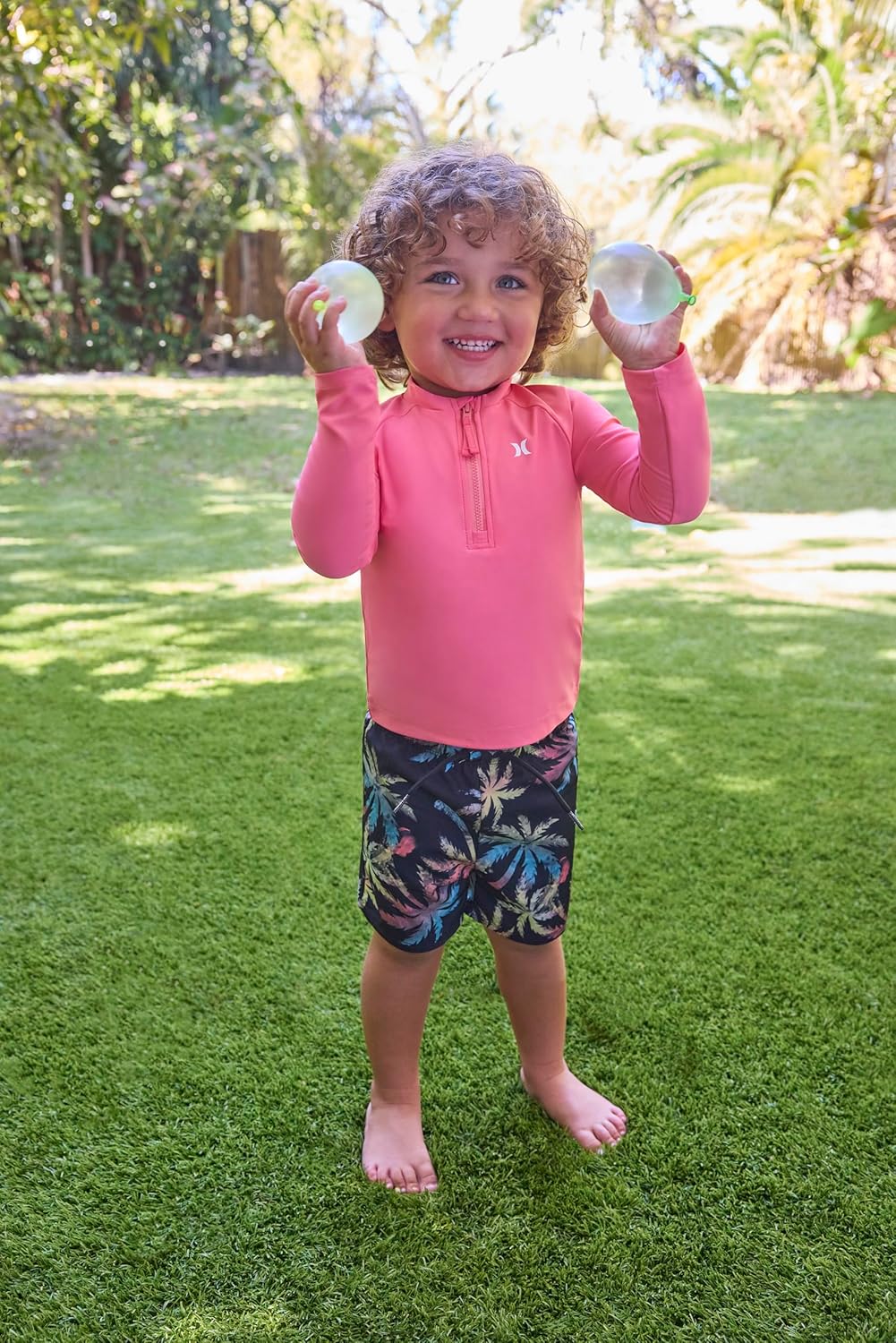 Hurley Unisex Kids Baby and Toddler Boys' Long Sleeve Rash Guard Swim Suit 2-Piece Outfit Set - Image 3