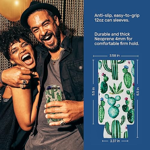 Funda magnética delgada para enfriar latas, imán de cervezaenergía, 12 onzas, tamaño delgado, neopreno, 0.157in de grosor (2, azul marino)