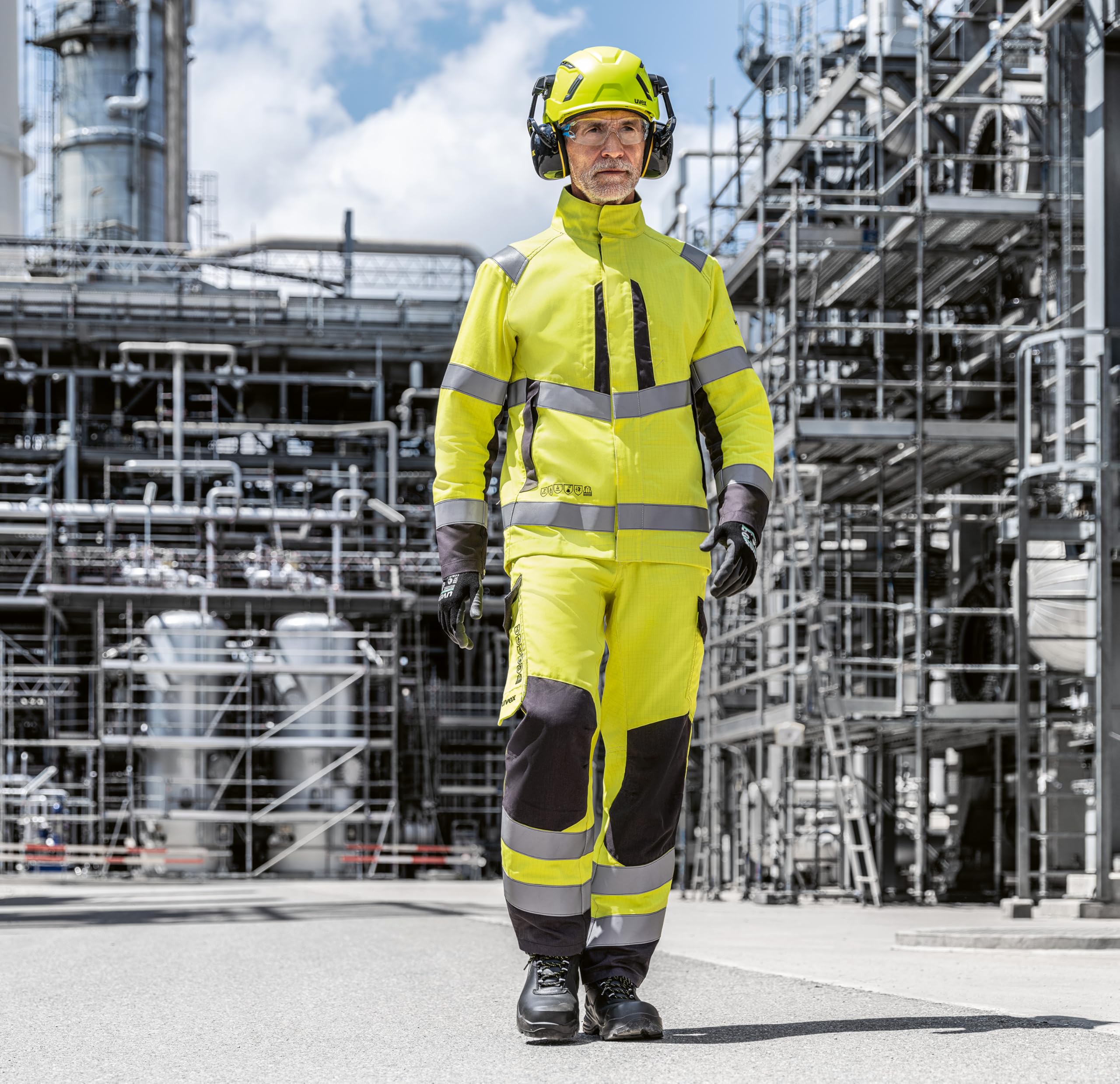 Uvex suXXeed Multifunction high vis Hose - Warnschutz Arbeitshose - Hohe Sichtbarkeit - mit Reflexstreifen