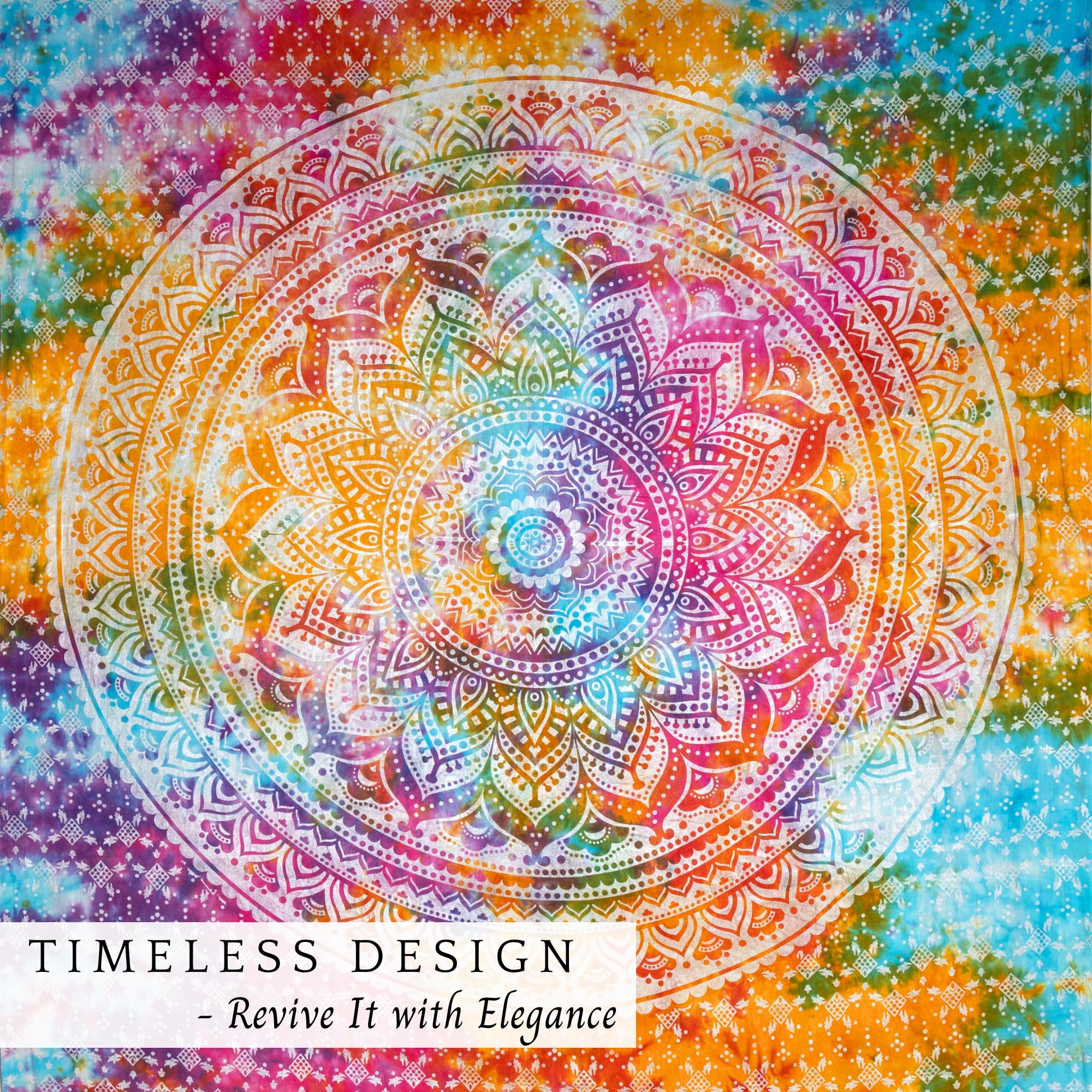 RAJRANG Mandala Tapestry Wall Hanging 137x213 cm for Bedroom and Living Room Decor Boho Bohemian Wall Hanging Cotton Tapestries Multicolor - Image 3