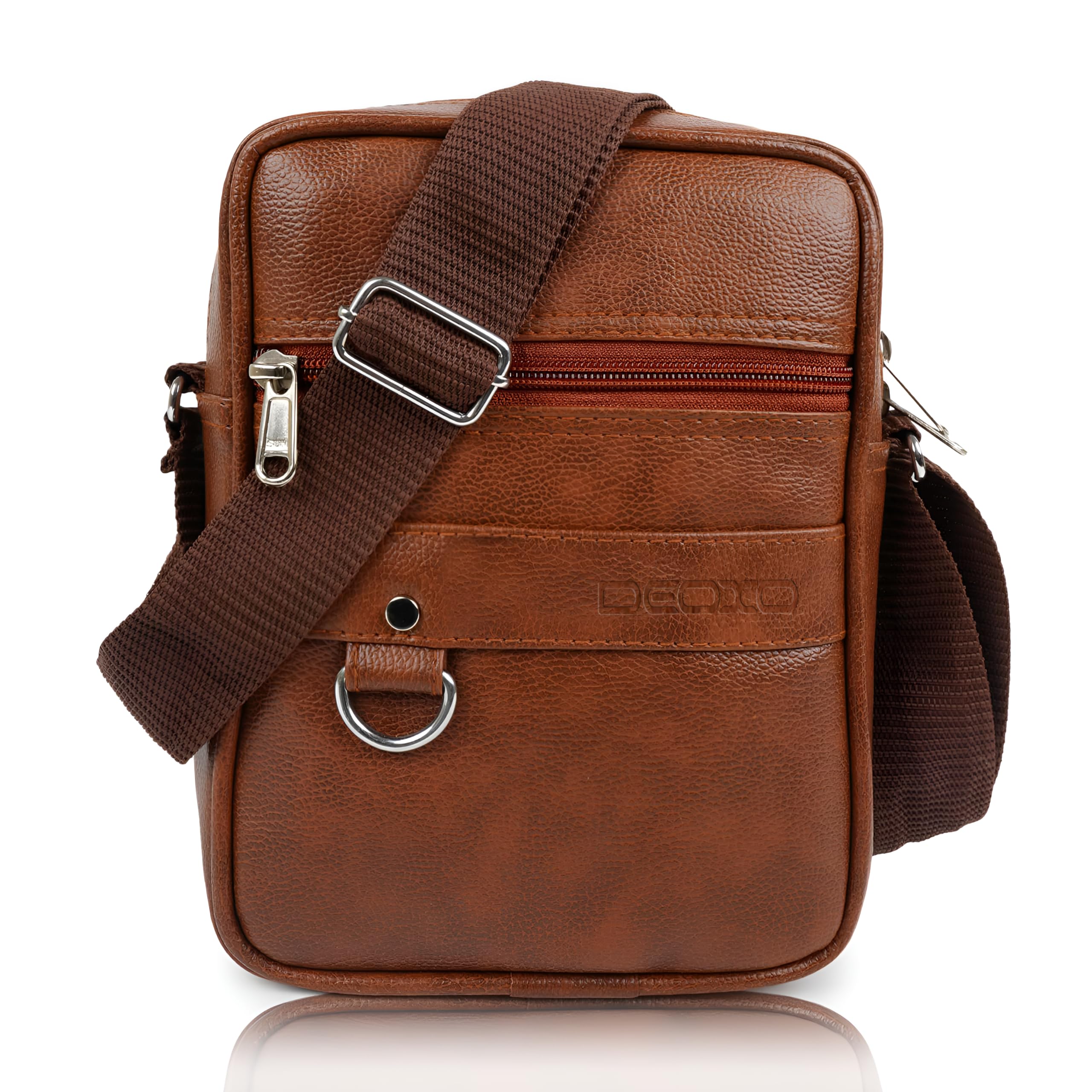 deoxo Leather Small Sling Bag for Men | Chest Slinger bag | Crossbody Bag| Side Bag Men | Mini Leather Slings | Corporate Gift Item | Passport Sling.-picture-38
