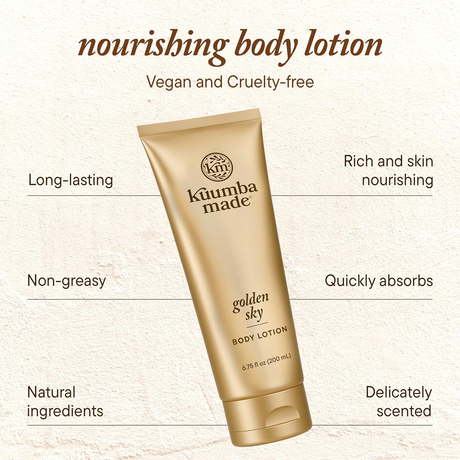 Kuumba Made Golden Sky Body Lotion, Hydrating Daily Moisturizer with Shea Butter & Botanical Oils, Vegan, 6.75 Oz - Image 4