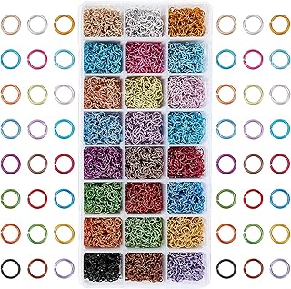 PH PandaHall 8400pcs Aluminum Open Jump Rings 6mm Chainmail Rings Open Jump Rings 24 Color Jewelry Findings for Choker Necklaces Bracelet Earring Chain Maille Jewelry Making - Buy now