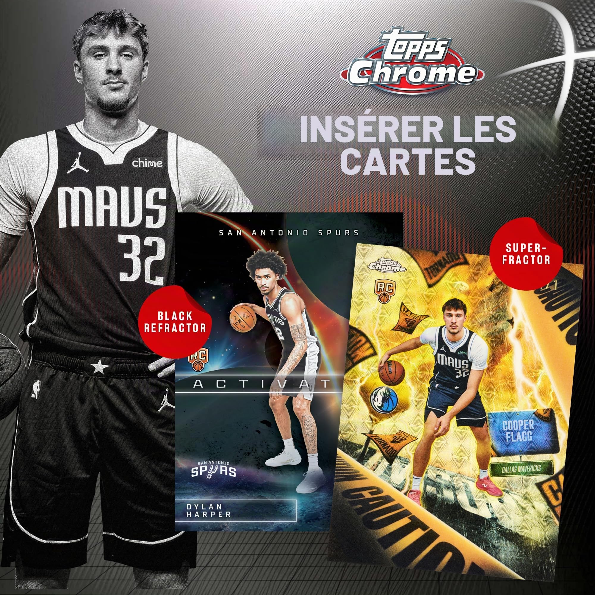 Topps Ballon de Basket chromé 2025-26 – scellé en Usine – Boîte économique
