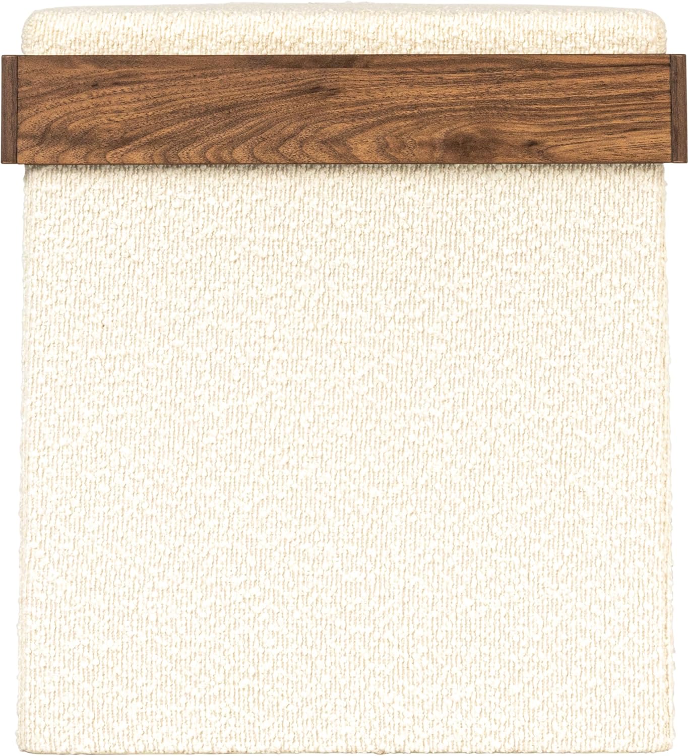 Household Essentials Versatile Boucle Ottoman with Hidden Storage, Cream