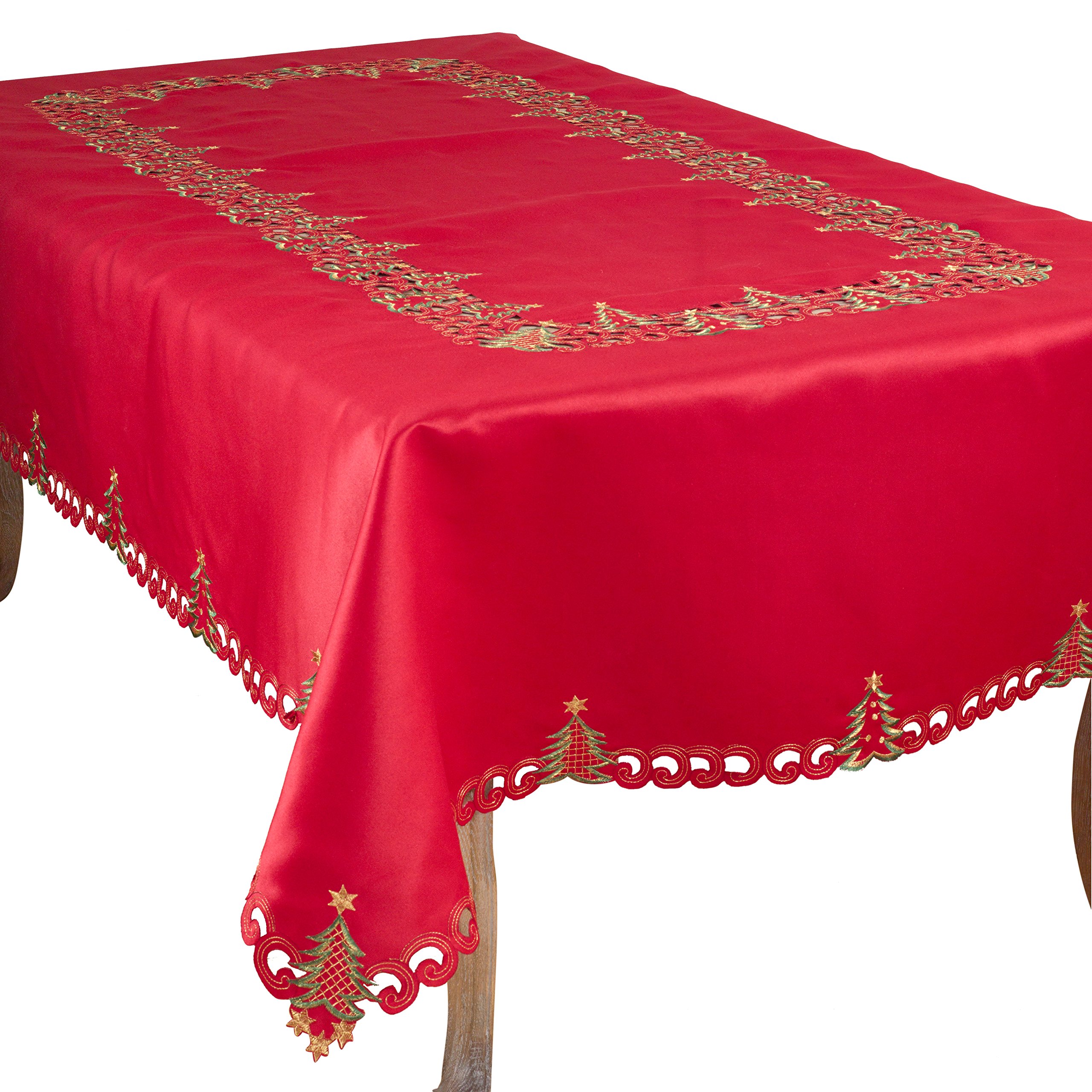 Saunders-Roe Lifestyle Pandoro Collection Weihnachtsbaum Tischdecke, rot, 67" x 160"
