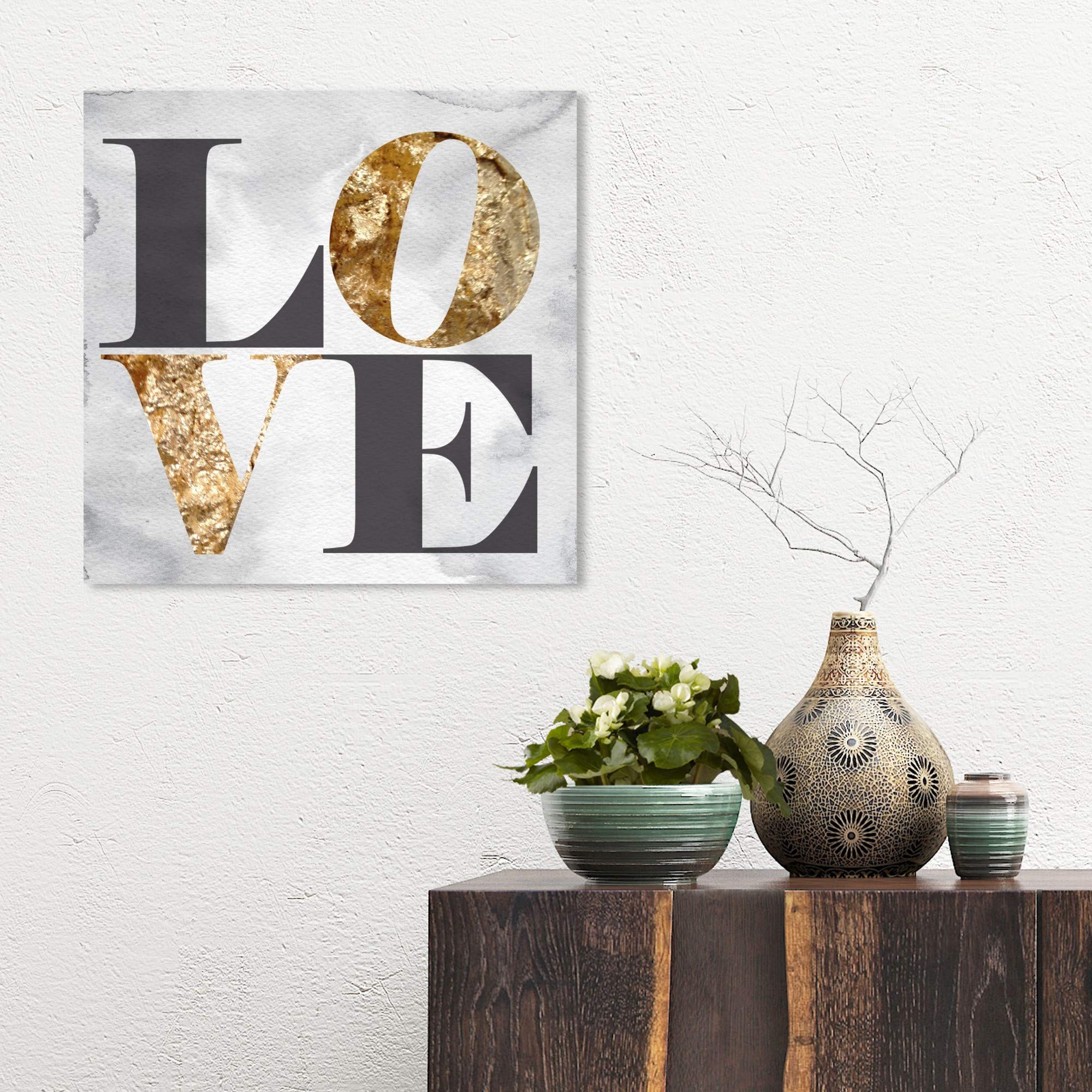 Oliver Gal 小さい 41x41cm Build On Love Stone キャンバス Oliver Gal 小さい 41x41cm Build On Love Stone キャンバス