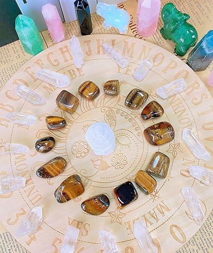 Miniatura 3 de QINJIEJIE Piedras pulidas de ojo de tigre de 0.9 libras, piedras preciosas a granel de 0.6 a 1 pulgada, rocas de piedra irregular, cristal curativo