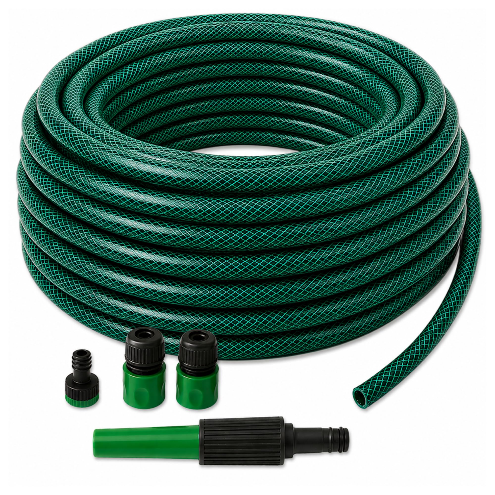 Garden Hose Pipe 100M with Spray Nozzle & Connectors, Triple Layer Reinforced 12.5mm Water Hose
