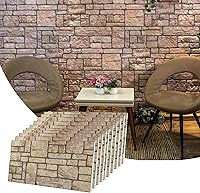 Vista 57 de Dundee Deco Paneles de pared 3D de ladrillo sintético, revestimiento, paneles de pared con aspecto de piedra roja y naranja, revestimiento de espuma