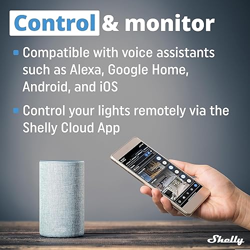 Miniatura 2 de Shelly Regulador de pared Plus  Relé de atenuador de pared inteligente WiFi y Bluetooth  Automatización del hogar  Compatible con Alexa y Google