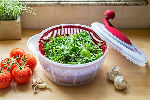 Miniatura 6 de Westmark Germany Centrifugador de ensaladas fácil de usar para secar las verduras y mejorar el sabor de los condimentos, de 10 pulgadas