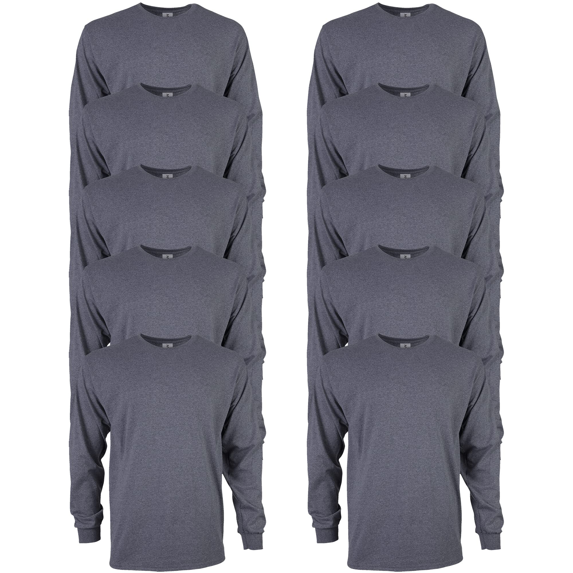 Gildan Men's, Ultra Cotton Long Sleeve T-Shirt, Style G2400, Dark Heather, XL