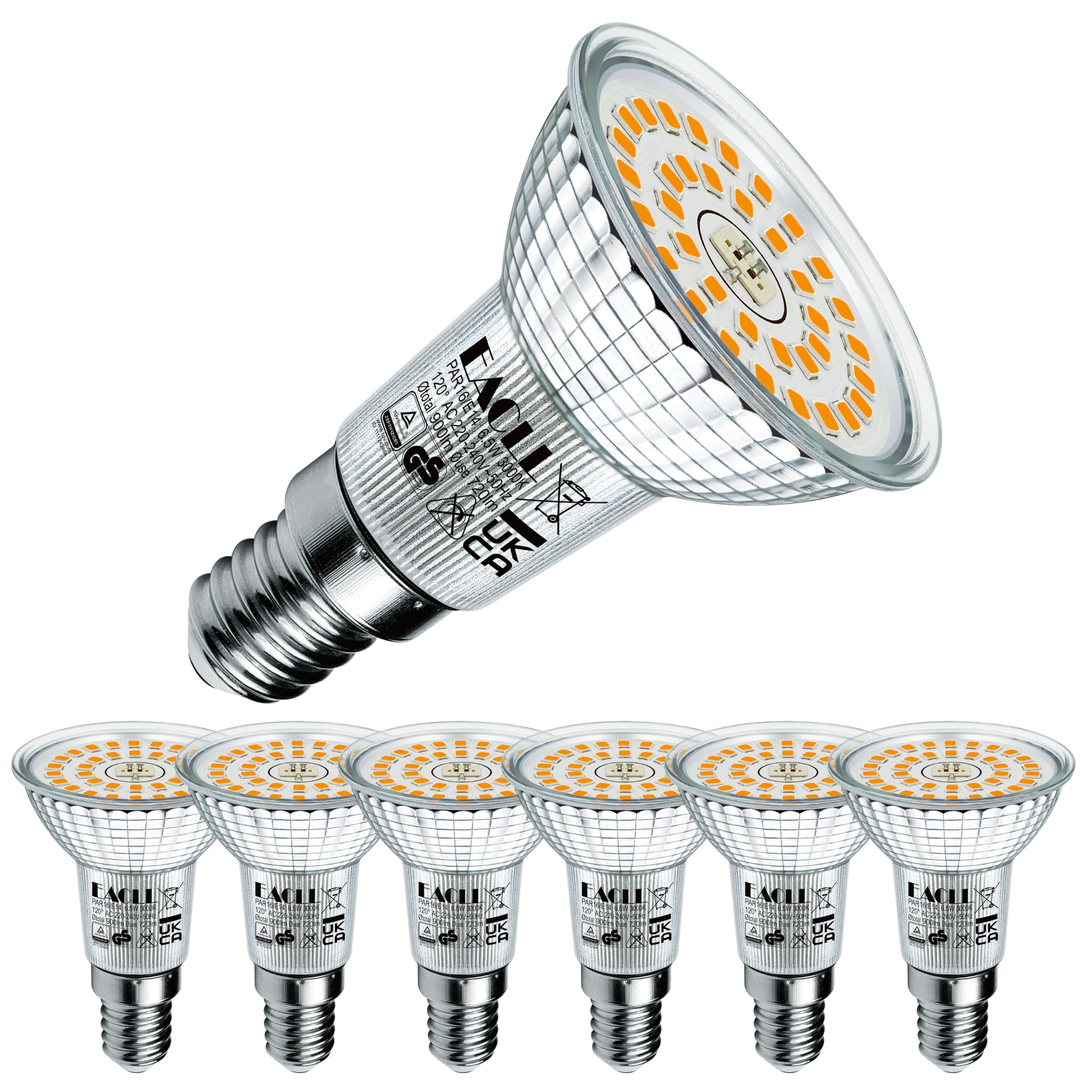 EACLL E14 R50 LED lampen, AC 230V Flimmerfrei Energiesparlampe, 2700-6000K Abstrahlwinkel 120° Strahler, Nicht Dimmbar Reflektorlampen