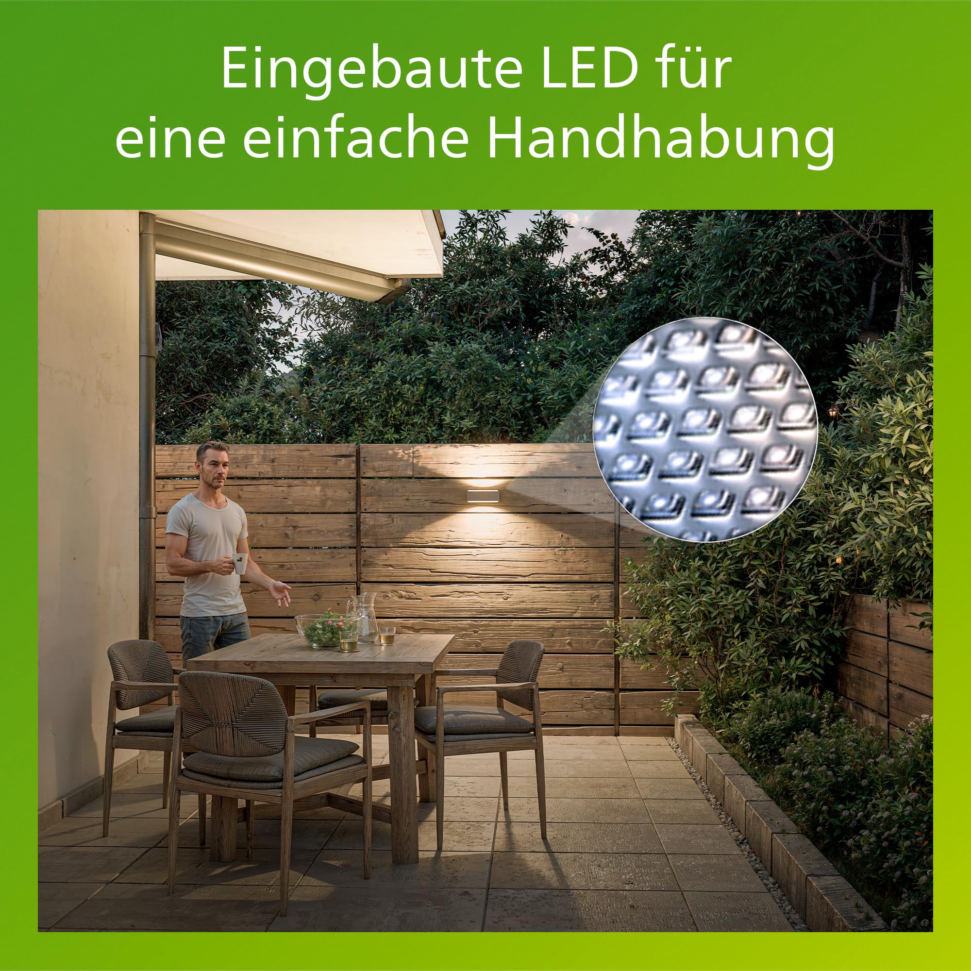 Philips Stratosphere Outdoor-LED-Leuchte, Wandleuchte, Außenbeleuchtung, 9 W, 1.000 lm, 2.700 K Warmweißes Licht, IP44-Wetterfest, Vertikales Licht, Integrierte LED, Aluminium, Anthrazitgrau, 2er-Pack