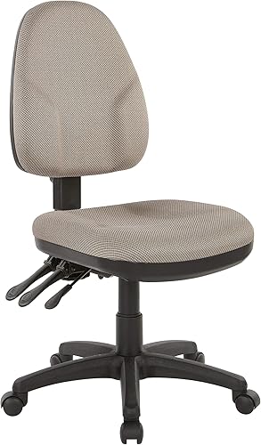 Office Star Silla ergonómica de oficina de doble función con respaldo acolchado ajustable y soporte lumbar integrado, sin brazos, tela de polvo