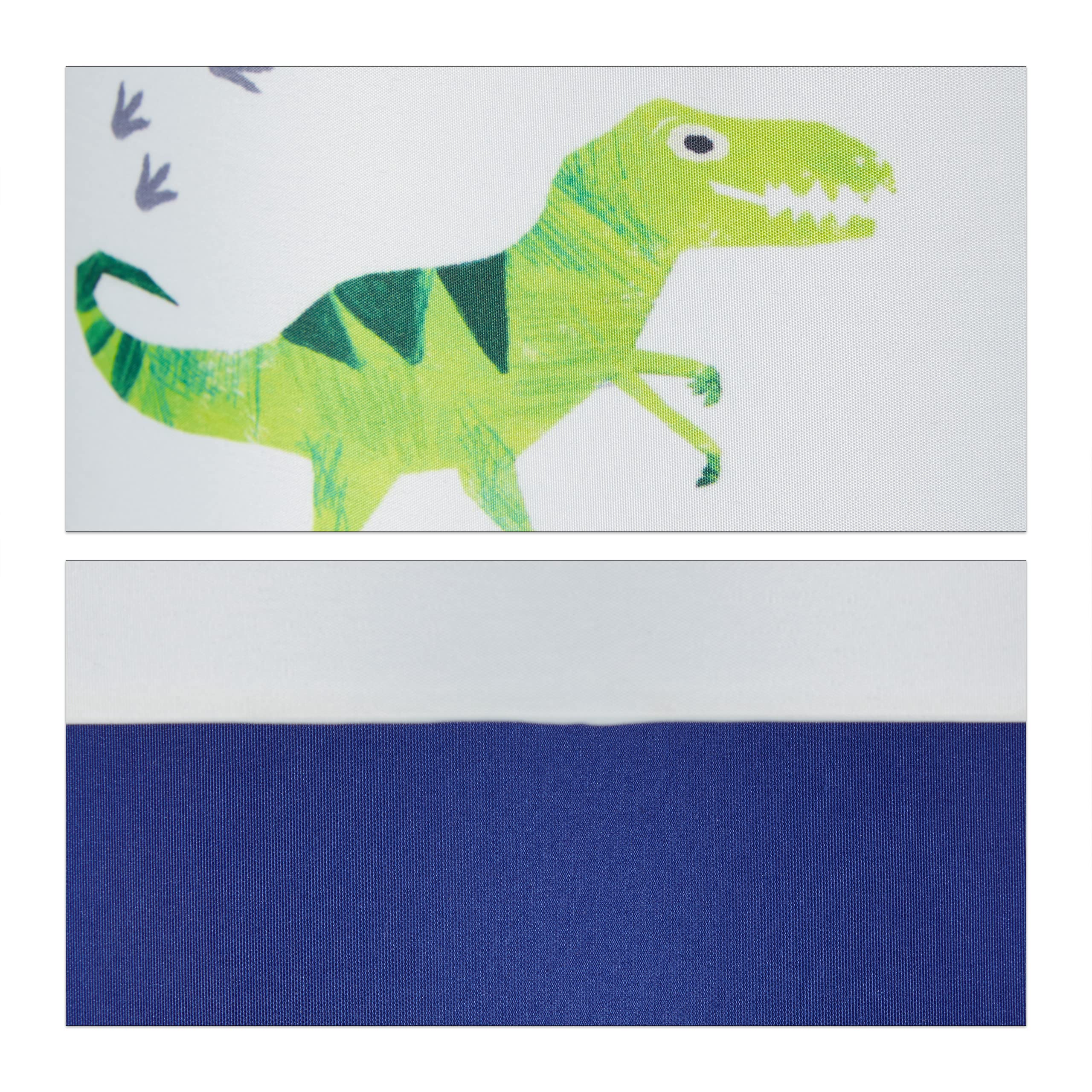Relaxdays Lámpara de techo con dinosaurios, Pantalla redonda, Iluminación agradable, 126x30 cm, 1 Ud., Azul & Blanco