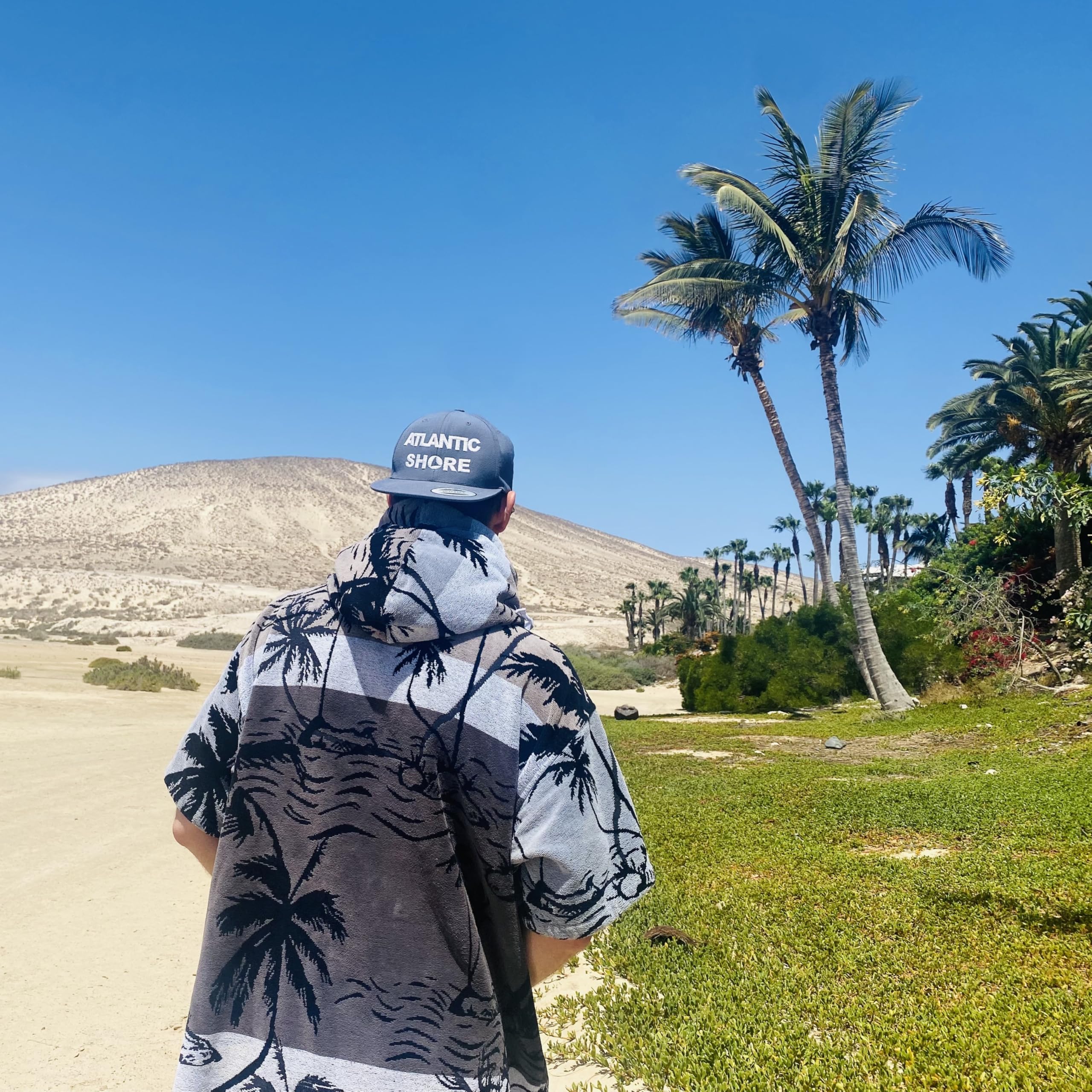 ATLANTIC SHORE | Surf Poncho | Badeponcho mit Kapuze aus 100% Baumwolle | Unisex | Special Editions für Erwachsene