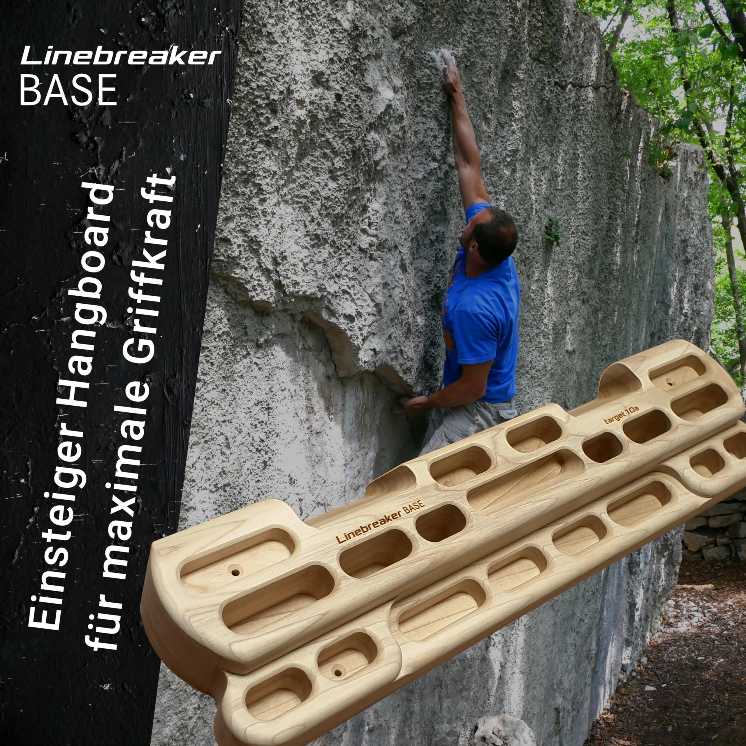 target10a Linebreaker Base – Hangboard für Einsteiger ins Kletter- & Bouldertraining | Mit App-Unterstützung | Griffkraft gezielt steigern