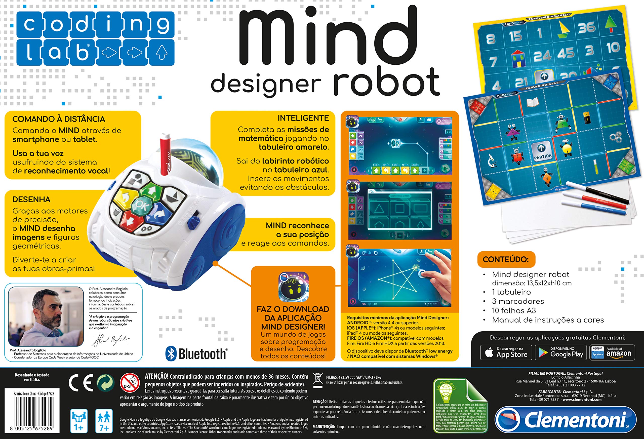 Clementoni - MIND DESIGNER ROBOT (67528 - Versión Portuguesa)