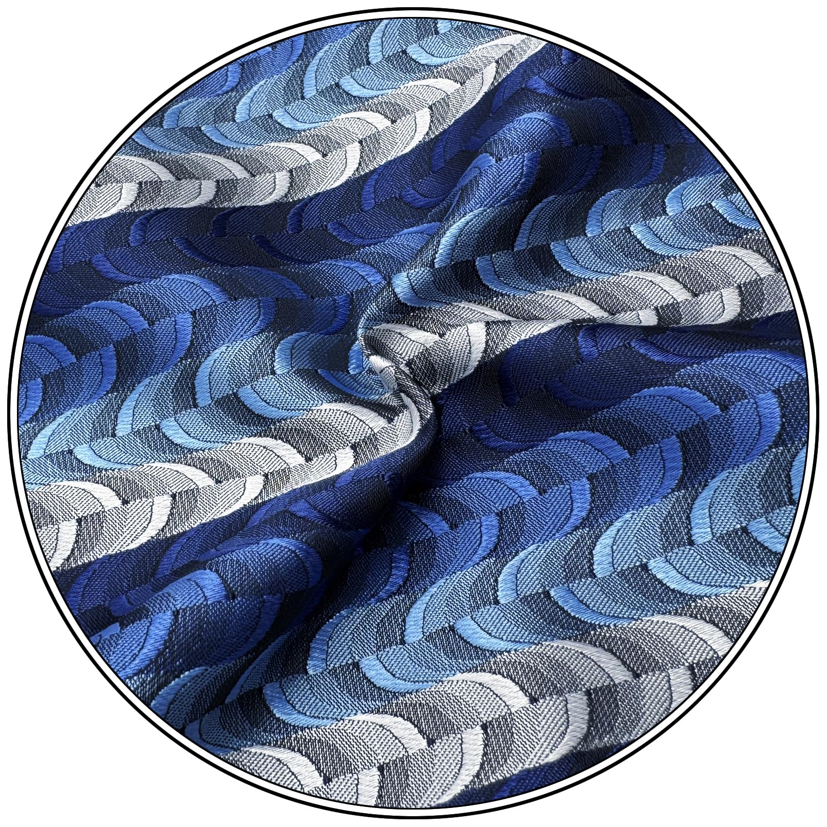 S&W SHLAX&WING Ripple Blue Męska poszetka Jedwabna chusteczka Biznesowy prezent ślubny Męskie poszetki