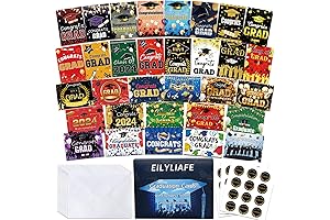 32 Graduation Card Pack with Premium Envelopes, Stickers, and Storage Box
