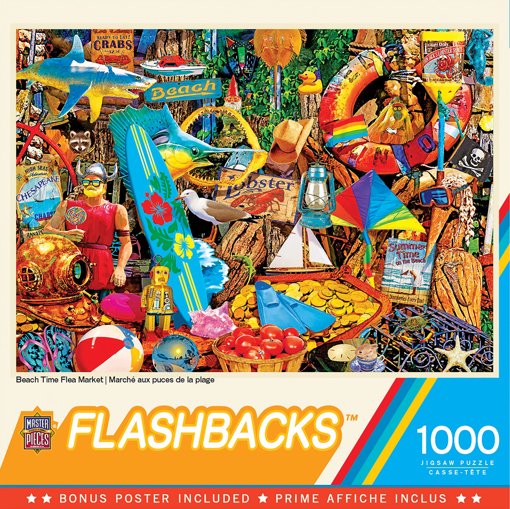 MasterPieces - 1000 Piece Jigsaw Puzzle, Beach Time Flea Market, Fun for Adults, Family, Kids, Non-Glare Finish, 19.25" x 26.75" โ image 1