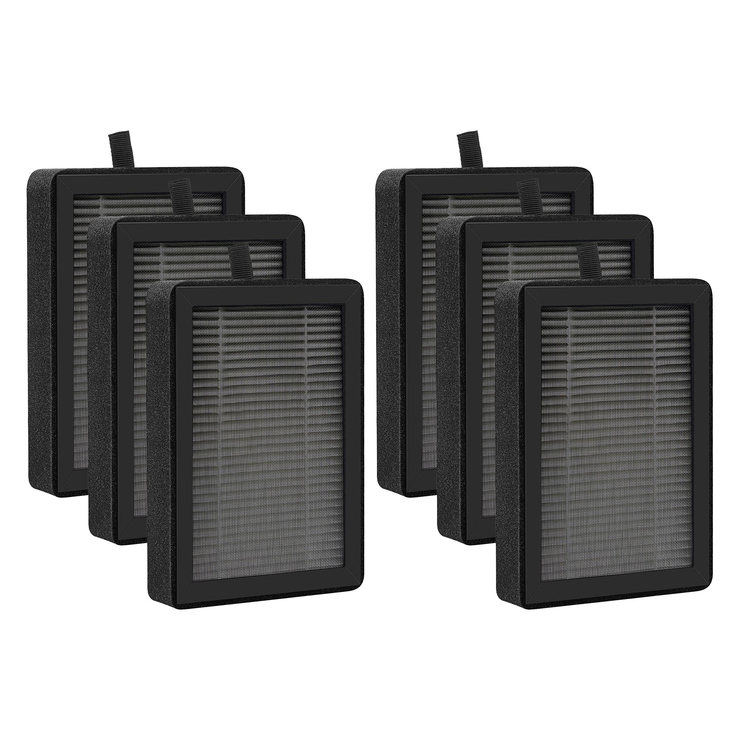 JUNHUI LV-H128 Replacement filter Compatible with LEVOIT LV-H128 / PUURVSAS (HM669A) / ROVACS (RV60) Purifiers, 3-in1 HEPA Filter 6 Packs