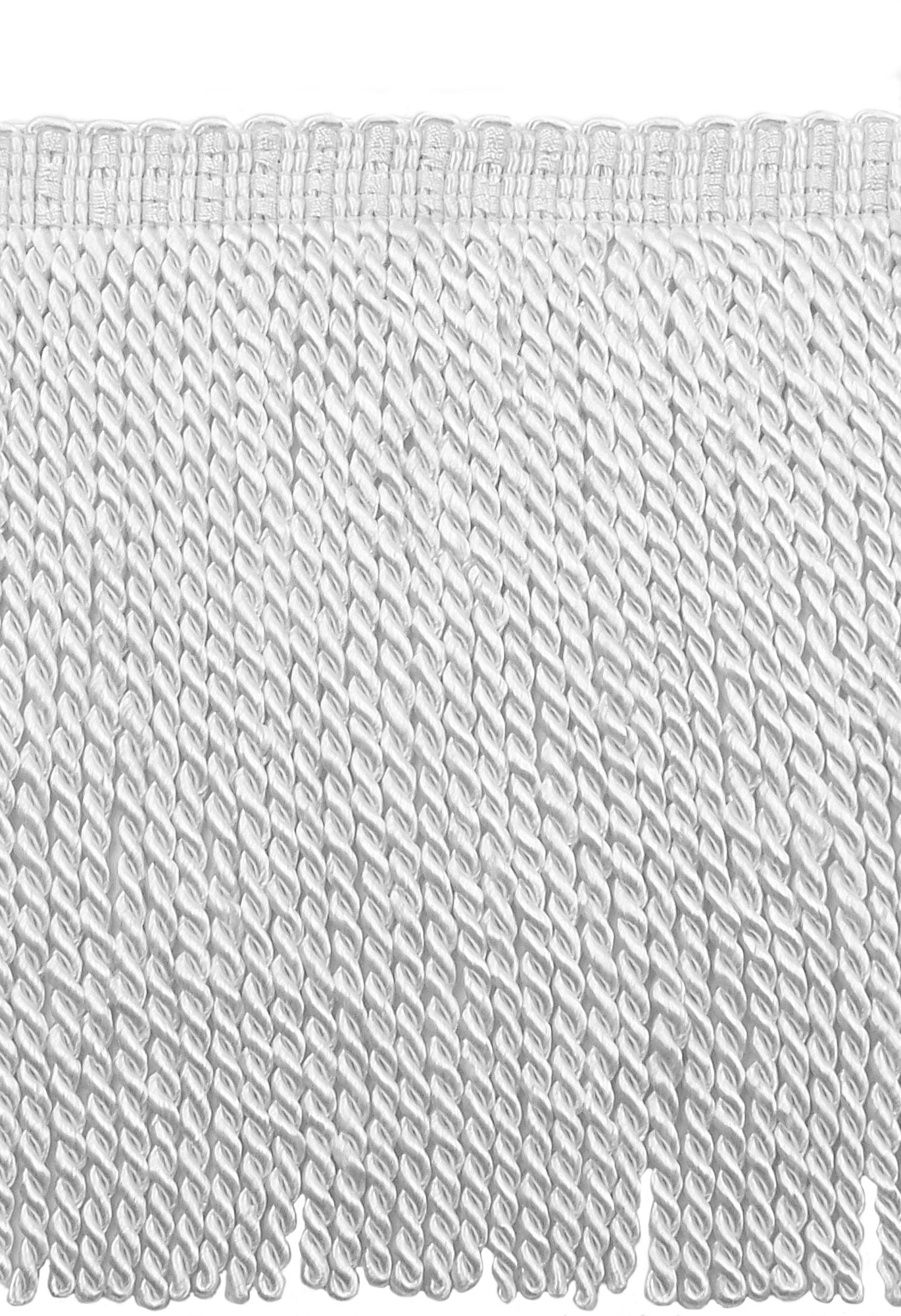 Bordure à franges de 22,5 cm blanc pur style BFS9 pour mercerie et rideaux