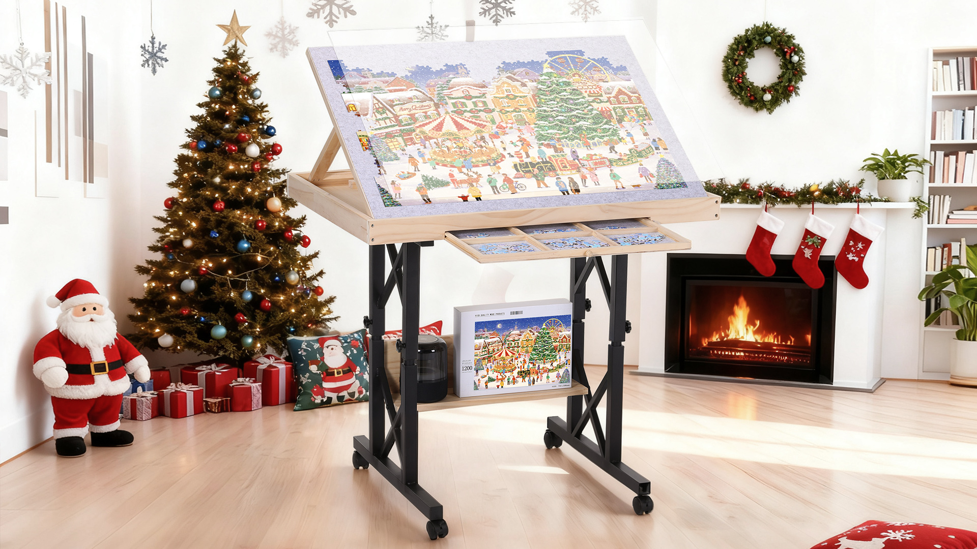 Amazon.com: FUNTOK 1500 Piece Jigsaw Puzzle Table with Legs for