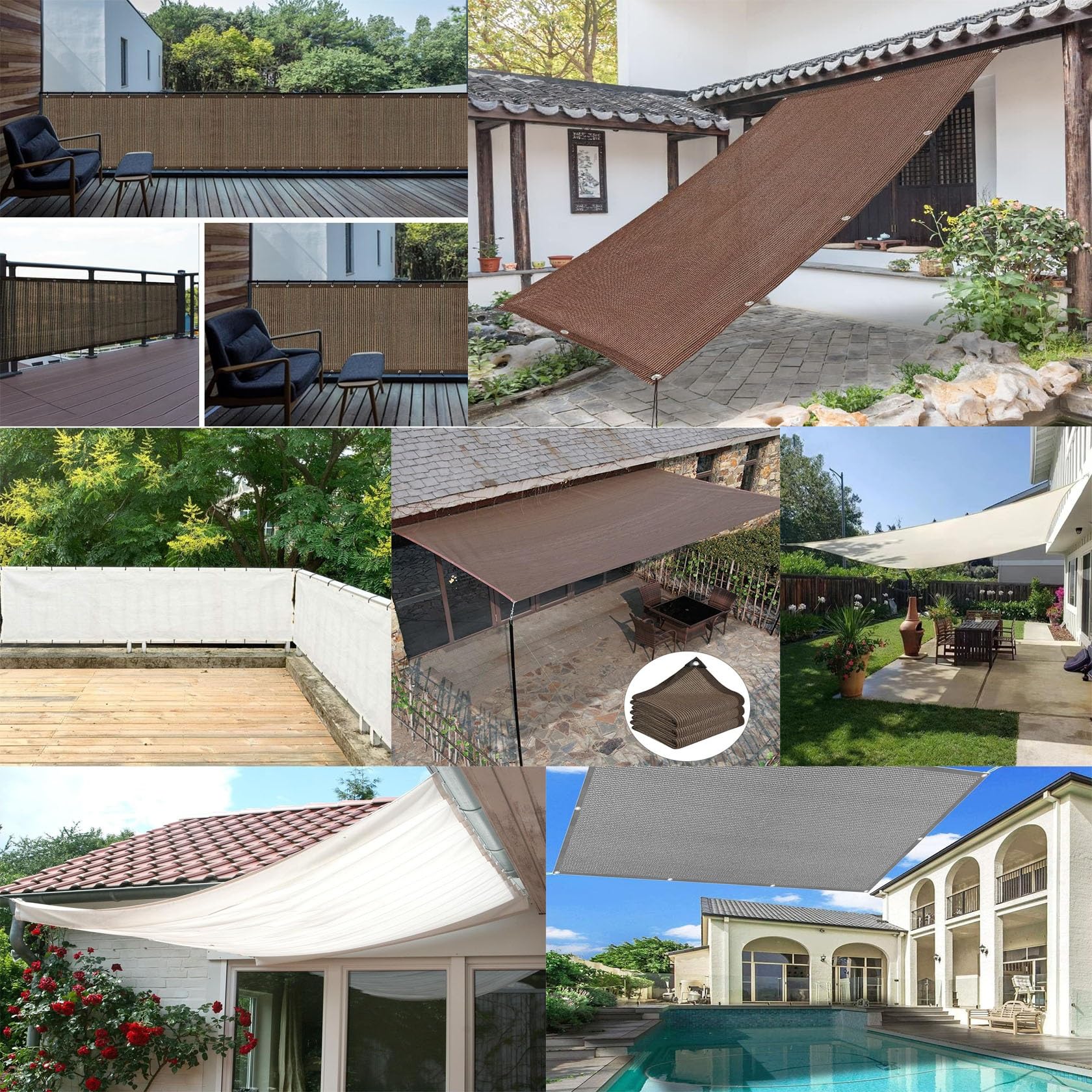 Amazon.co.jp: サンシェード 日除けセイル 3.4 x 4 m 日除け Uvカット