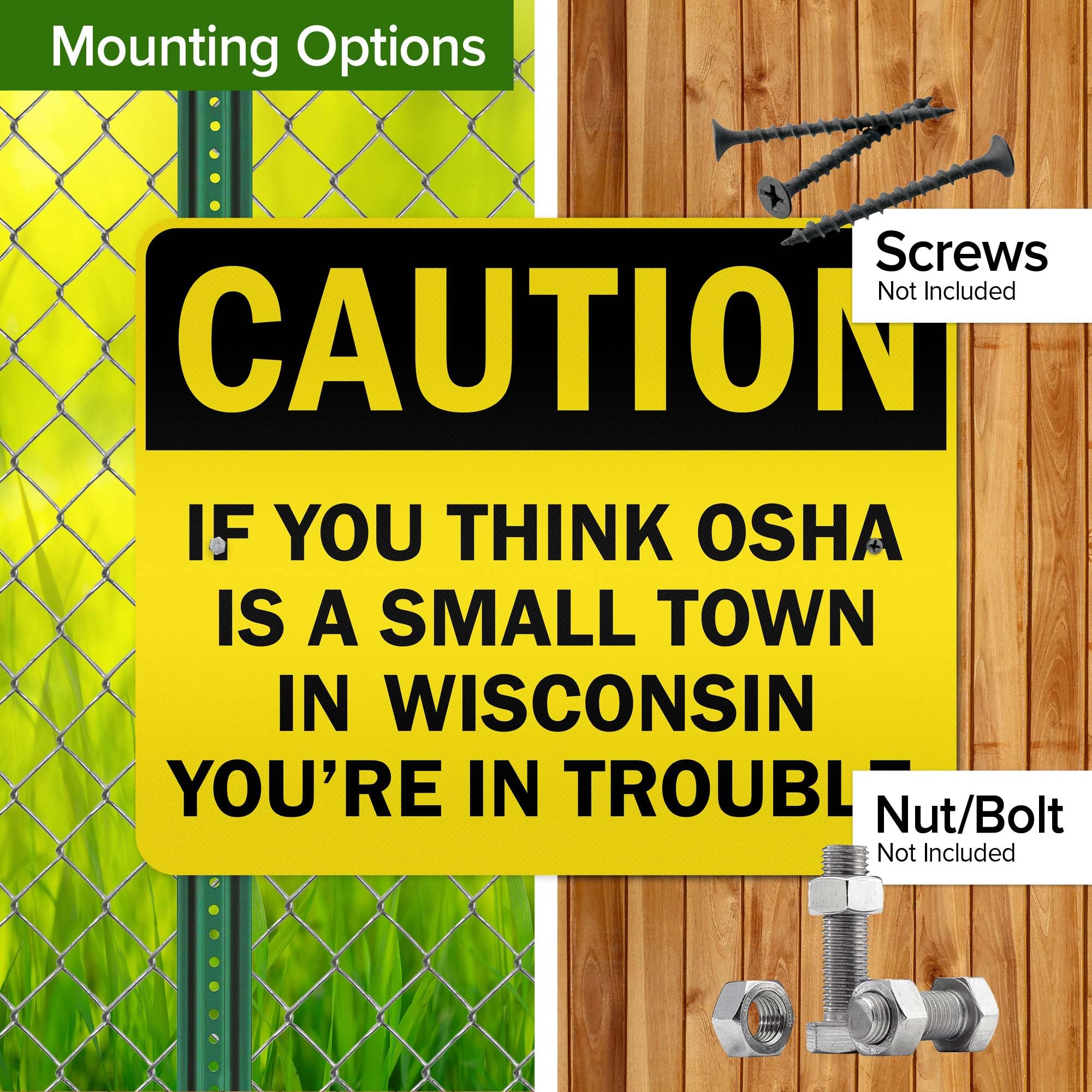 Funny OSHA Sign – 24x30 Inch Rust-Proof Aluminum, Reflective & Fade-Resistant For Indoor/Outdoor Use - View #2