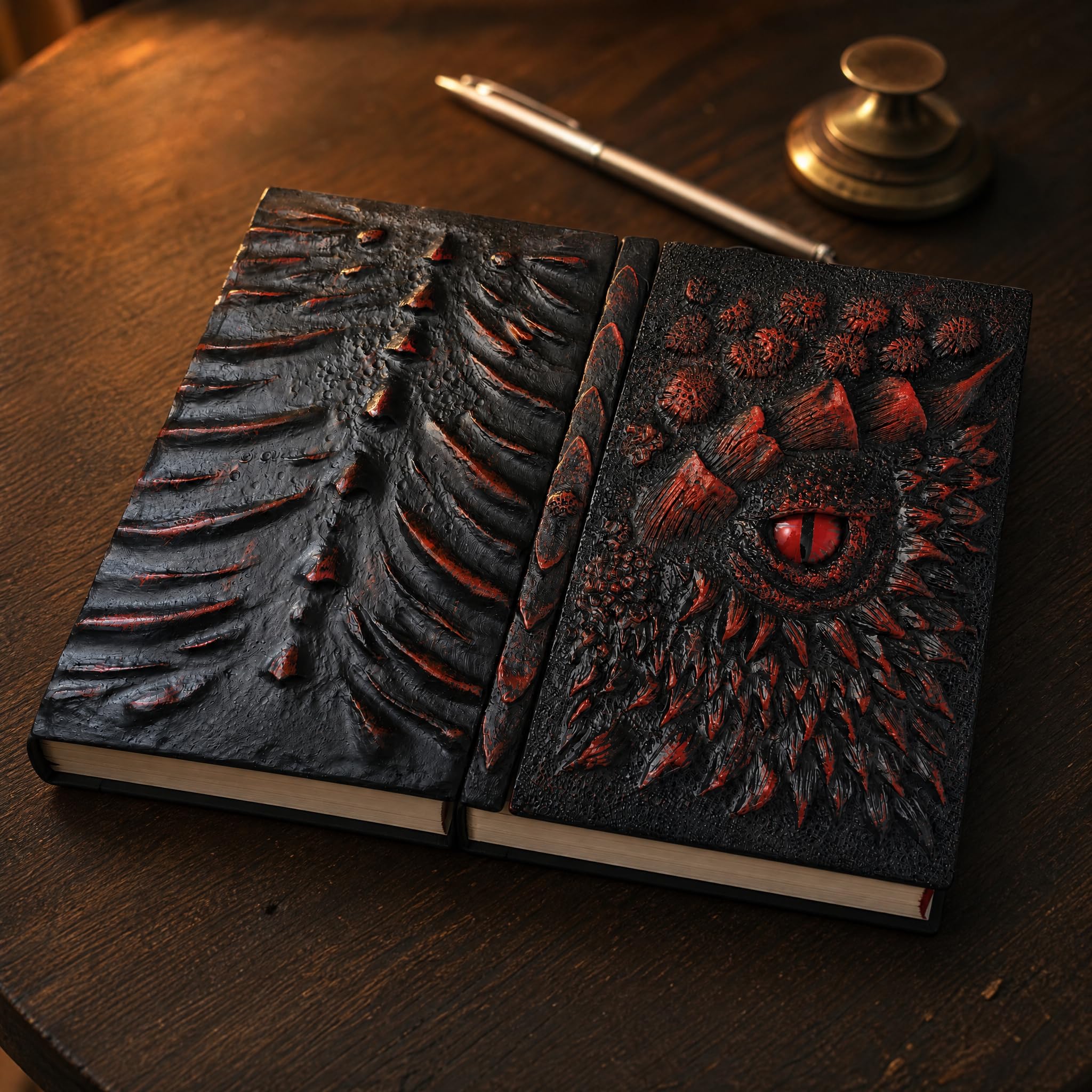 Quaderno con Drago, Notebook Decorato 3D, Rosso, 17,5 cm