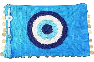 Evil Eye Woven Clutch Purse, Handcrafted from Nature
