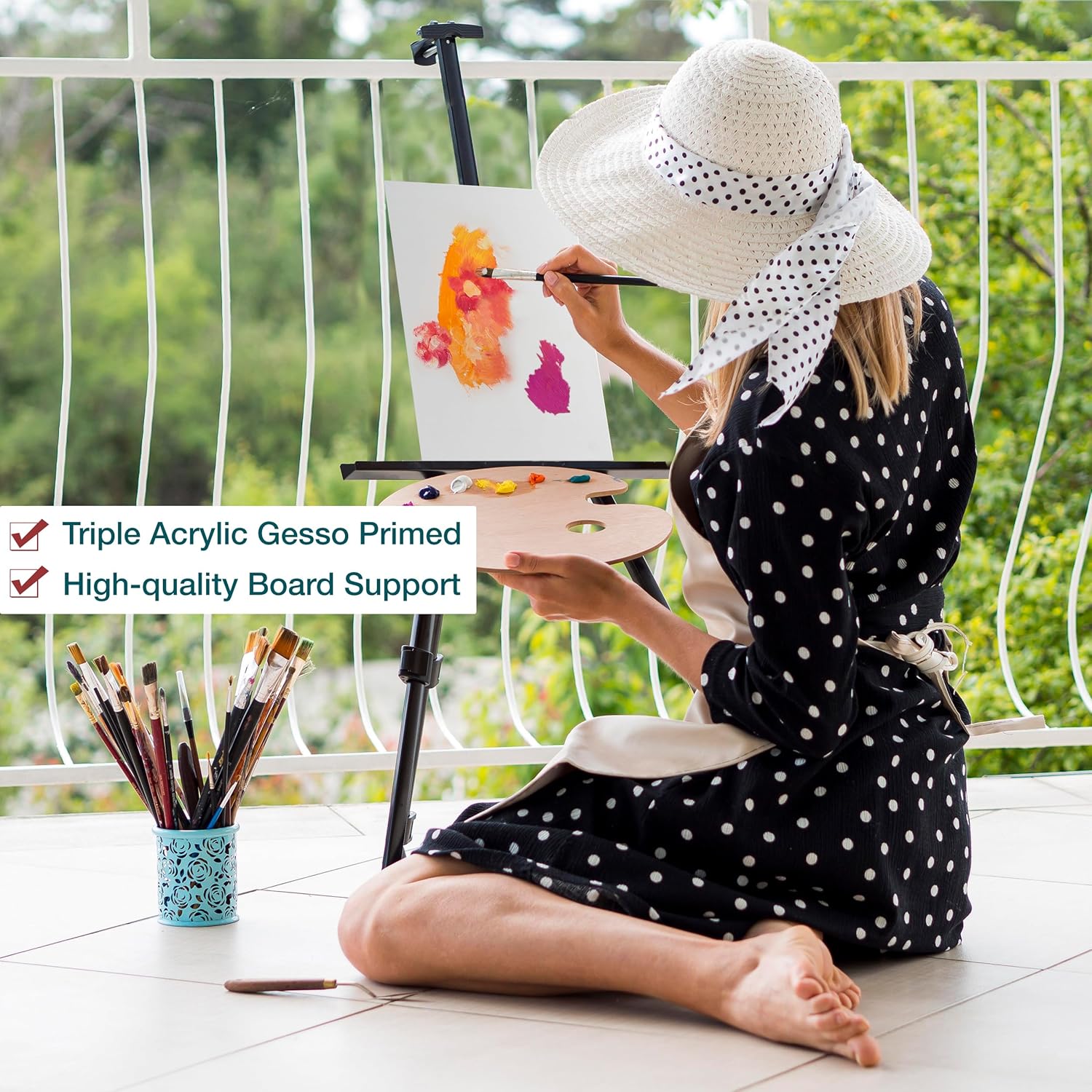 20-Pack Canvas for Painting 8x10 Inch Painting Canvas - 100% Cotton Triple Primed Small Canvases for Painting Acrylic, Oil, Watercolor, Tempera - Art Supplies for Adults & Kids - Image 6