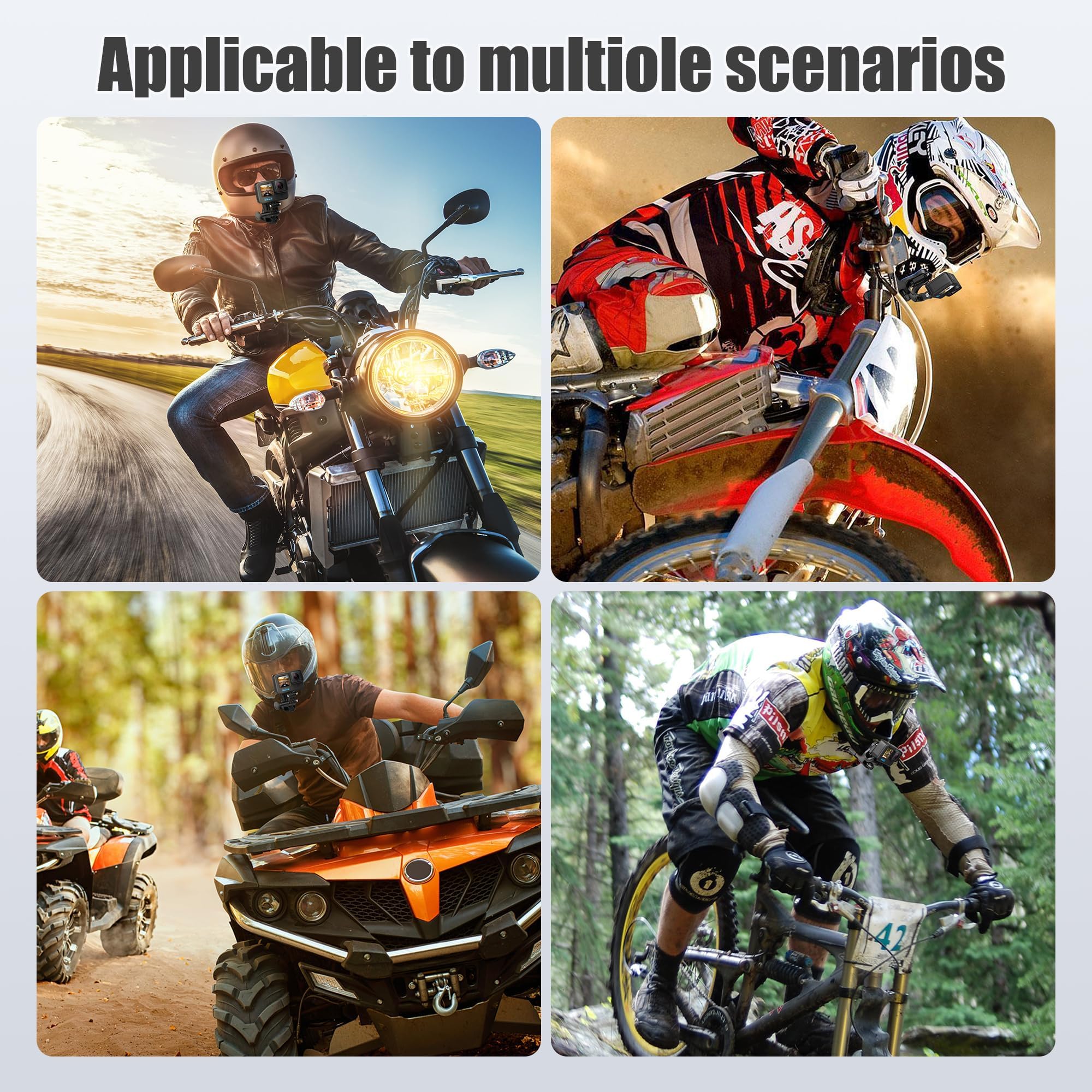 Helm-Kinnhalterung für Motorradhelm, Halterung für GoPro Hero 11/10/9/8/HERO7/6/5/4/3, DJI Osmo Action/YI/Akaso/Apeman/Acrosstour Action-Kamera für Biker, Motorradfahrer, Skifahren