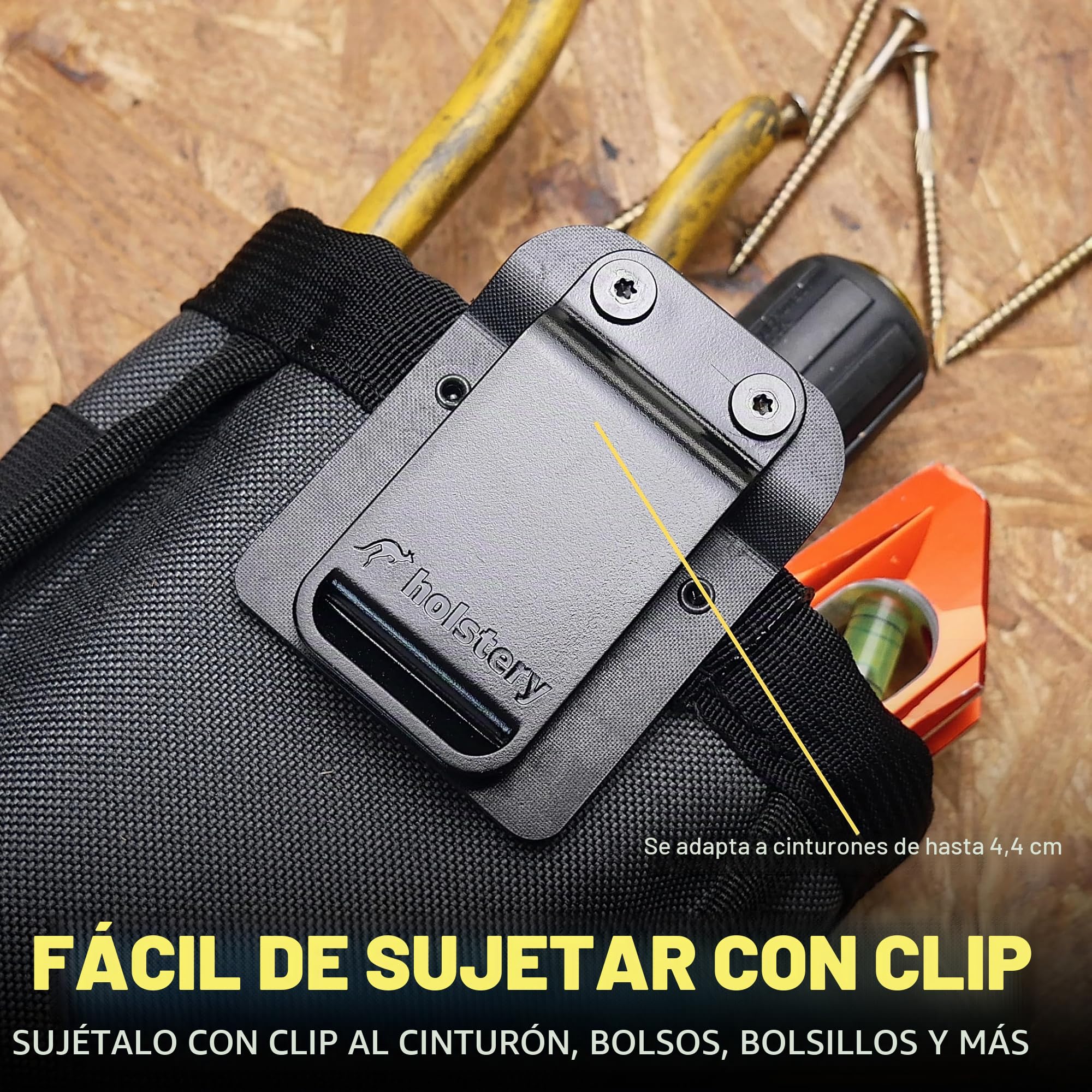 Joey Pouch V2 - Bolsa de cinturón de Herramientas con Clip para Herramientas, Tornillos y Clavos, Ideal para un Electricista, tecnología HVAC, Fontanero, Carpintero, Contratista, Hombre práctico y