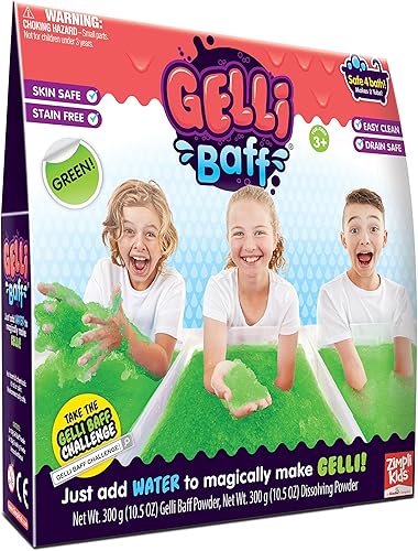 Zimpli Kids Gelli Baff - Juguete de gel de baño de 2 usos, verde, 21.16oz, para 36 meses a 9600 meses