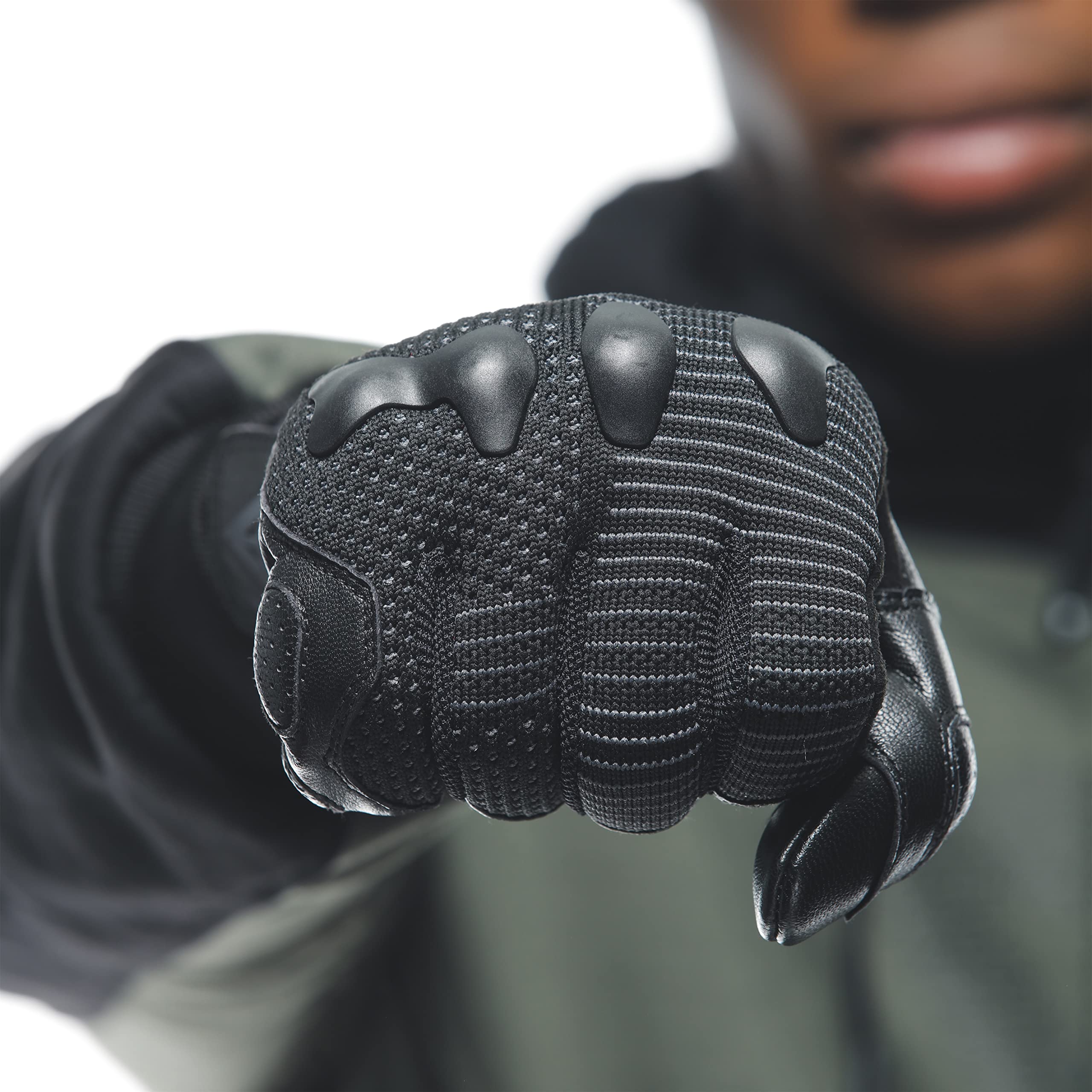 Dainese - Unruly Ergo-Tek Gloves, Guantes de Moto para Hombre, Tejido sin Costuras, Refuerzos de Cuero, Protección de Nudillos, Pantalla Táctil, Negro/Antracita, XL
