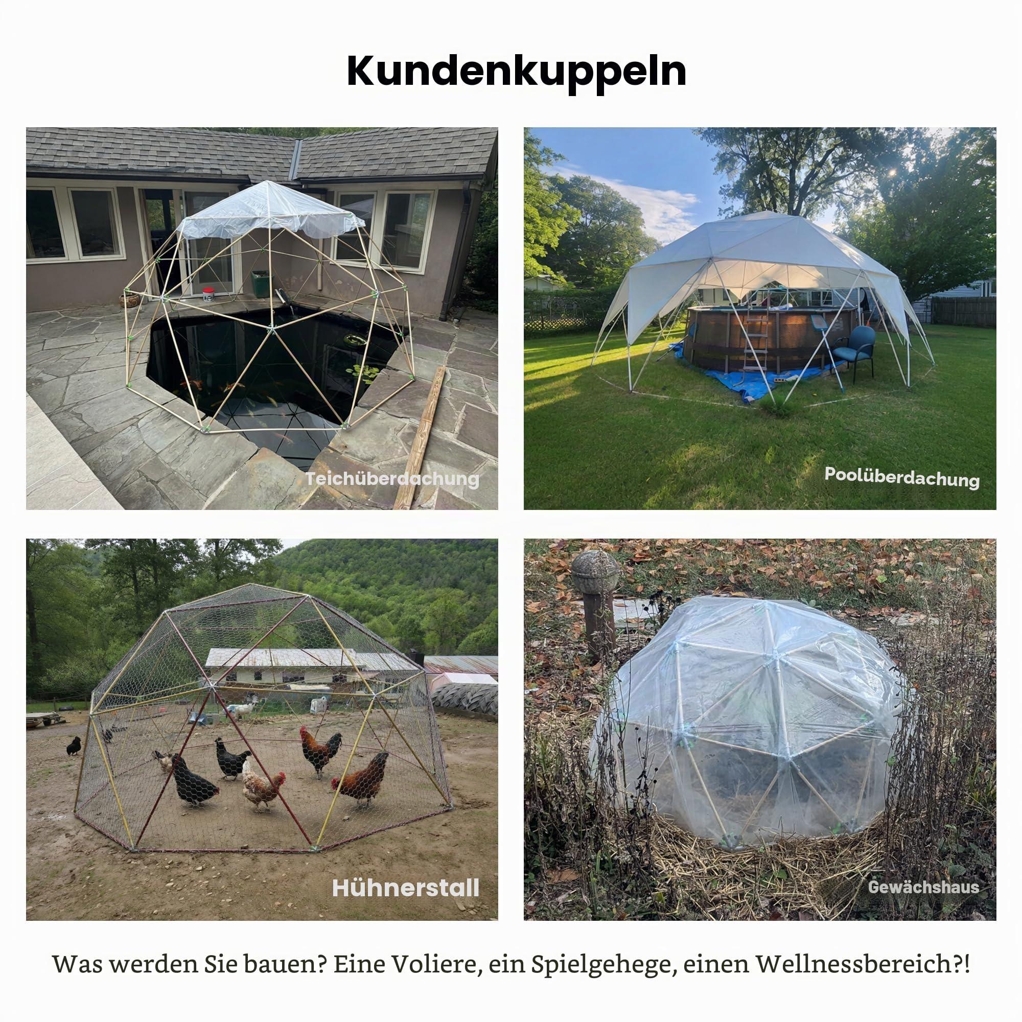 Panda Domes - 2V Geodätische Kuppel Naben-Kit